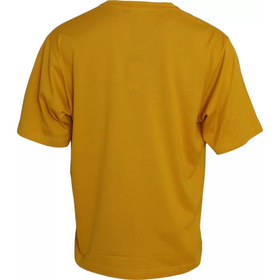 Dolce & Gabbana Dark Yellow Logo Cotton Round Neck T-shirt Dolce & Gabbana Dark Goldenrod