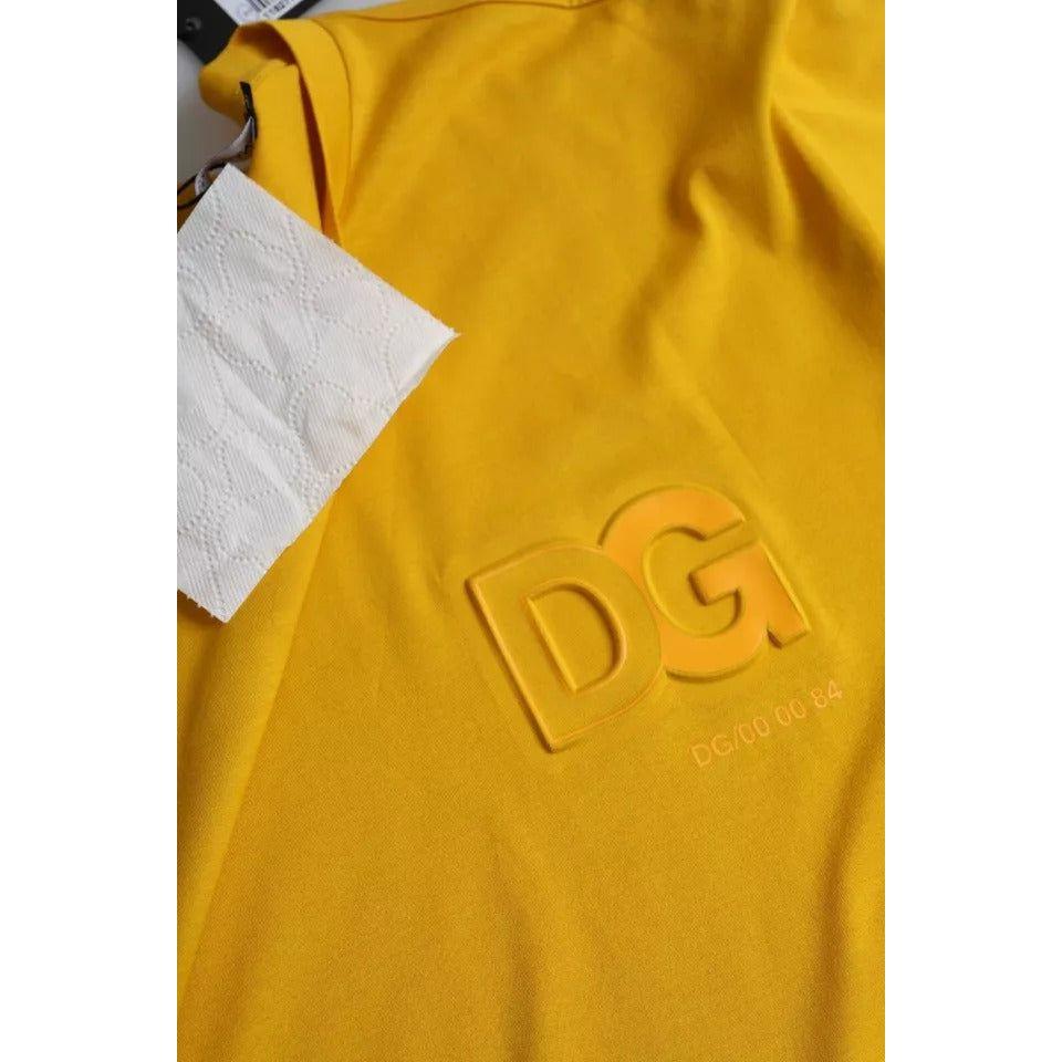 Dolce & Gabbana Dark Yellow Logo Cotton Round Neck T-shirt Dolce & Gabbana Dark Goldenrod