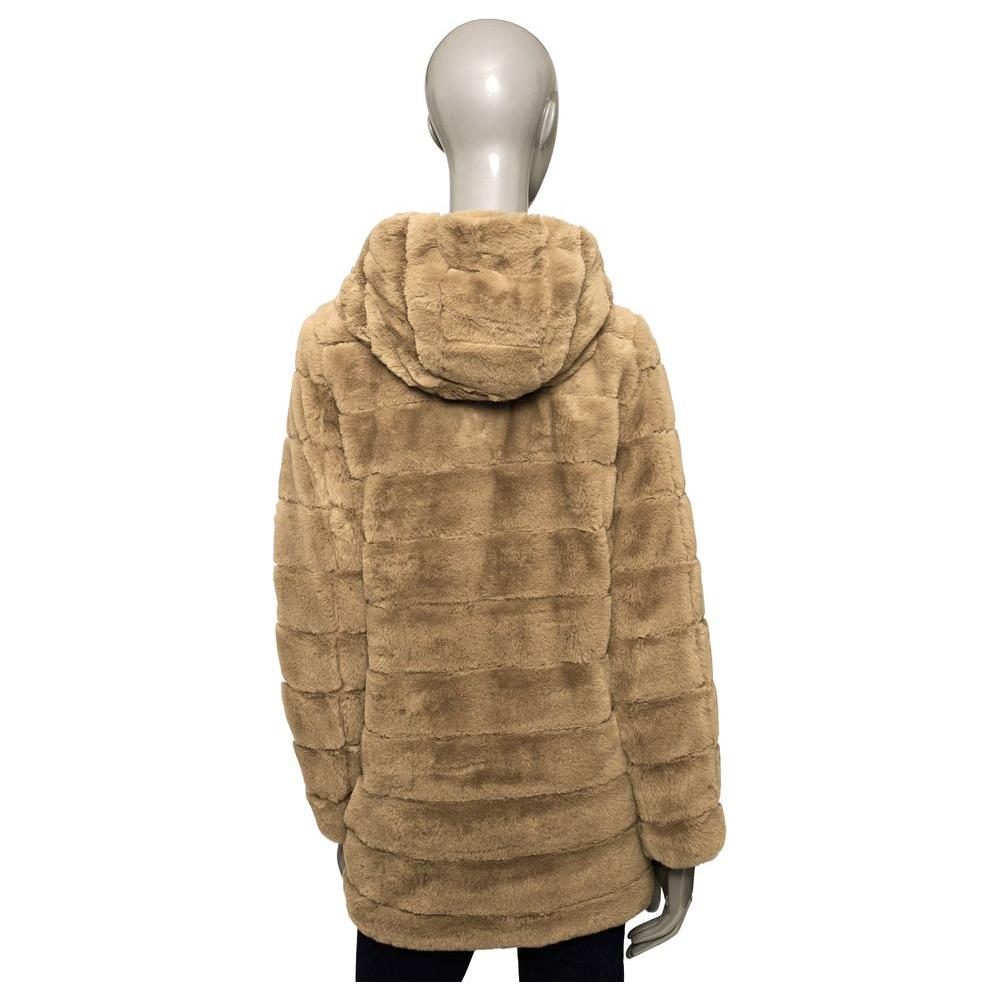 Baldinini Trend Beige Polyester Women Coat Baldinini Trend Dim Gray