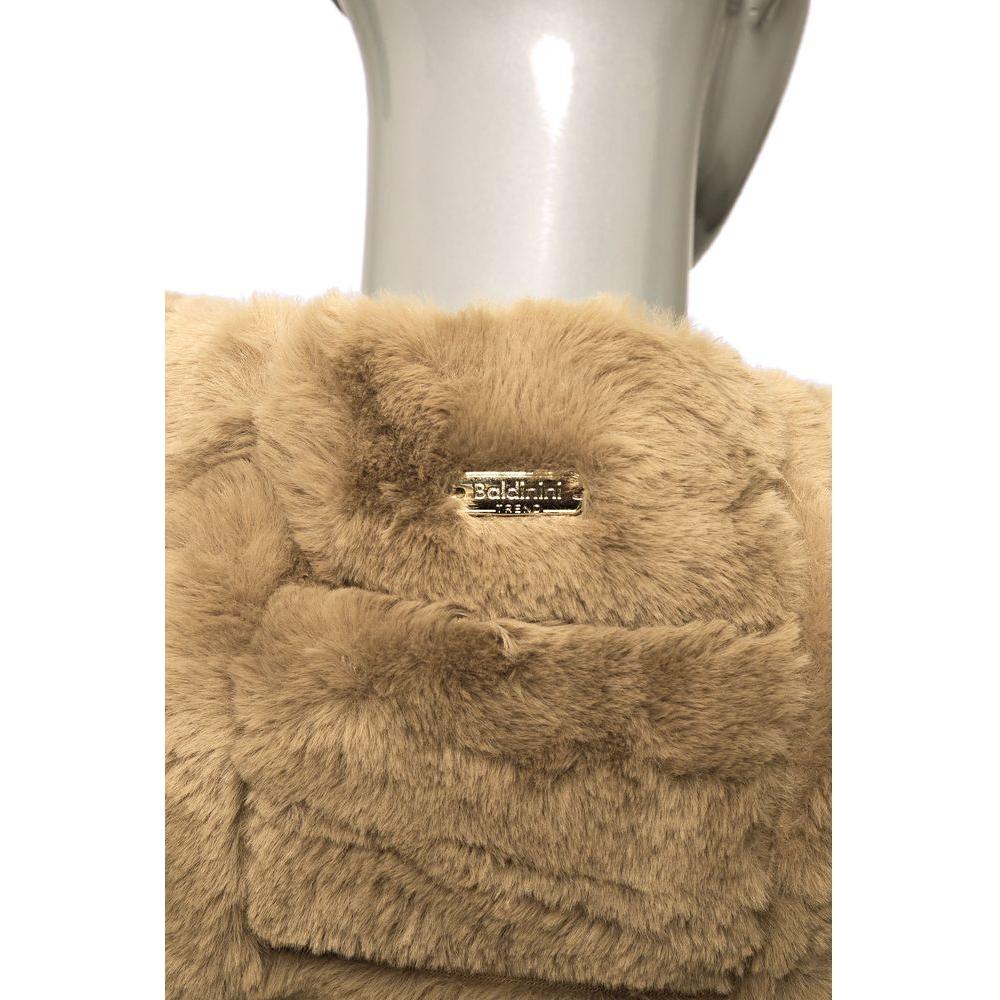 Baldinini Trend Beige Polyester Women Coat Baldinini Trend Rosy Brown
