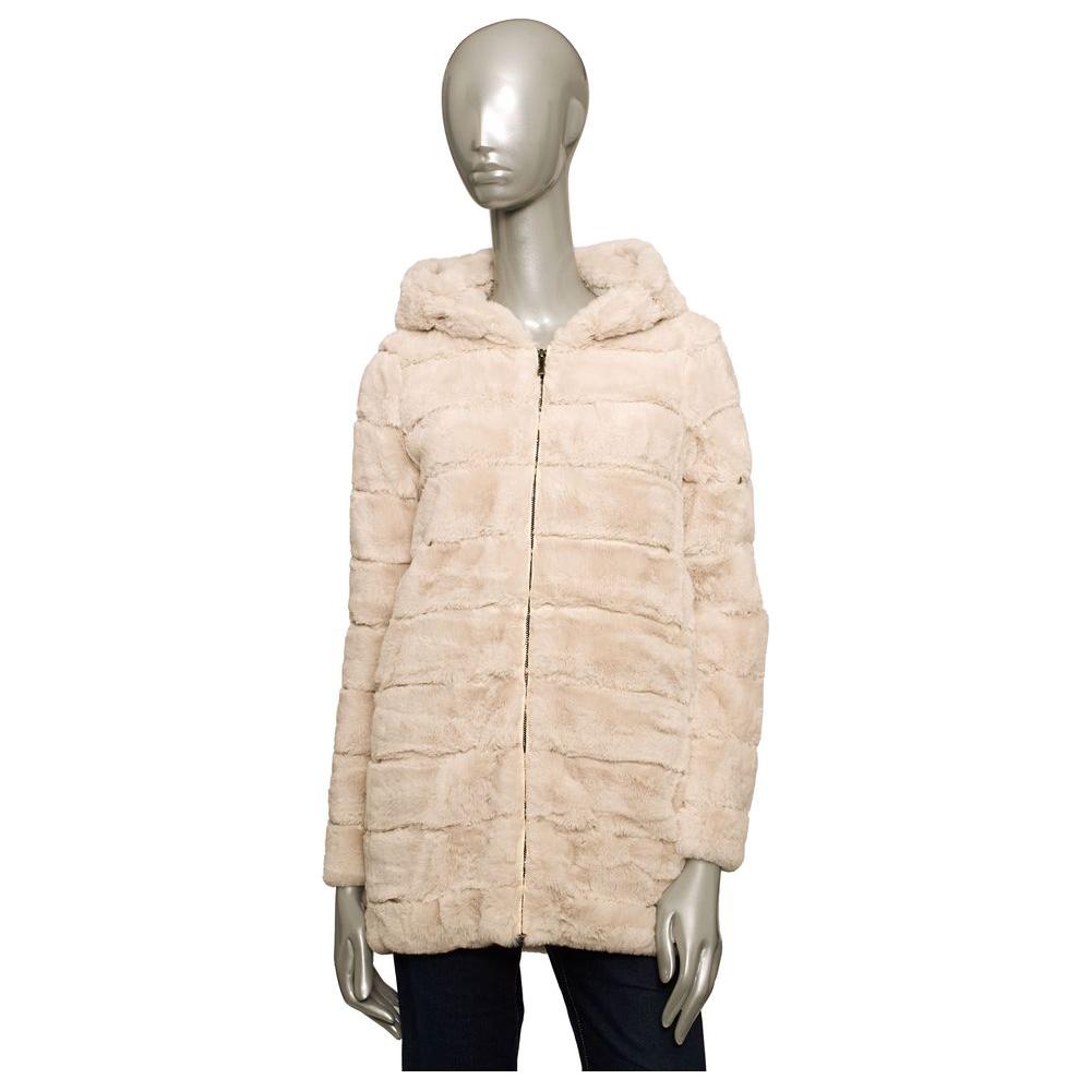 Baldinini Trend Beige Polyester Women Jacket Baldinini Trend Light Gray