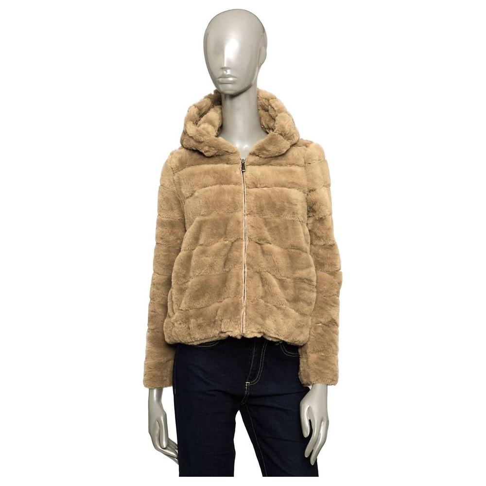 Baldinini Trend Beige Polyester Women Jacket Baldinini Trend Rosy Brown