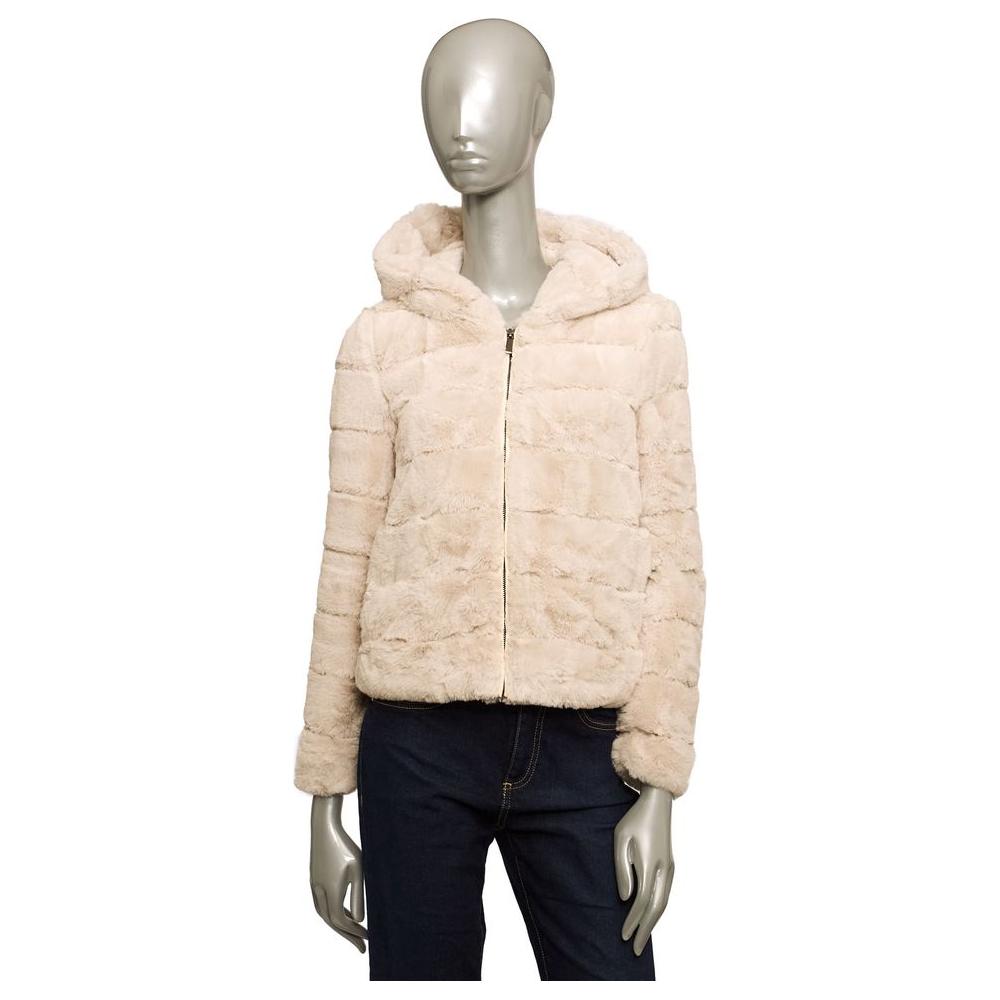 Baldinini Trend Beige Polyester Women Jacket Baldinini Trend Light Gray