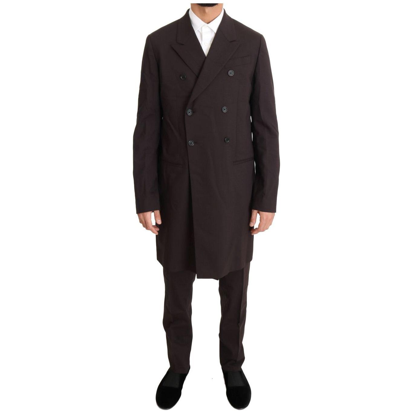 Dolce & Gabbana Elegant Bordeaux Double Breasted Suit Suit Dolce & Gabbana Dark Slate Gray