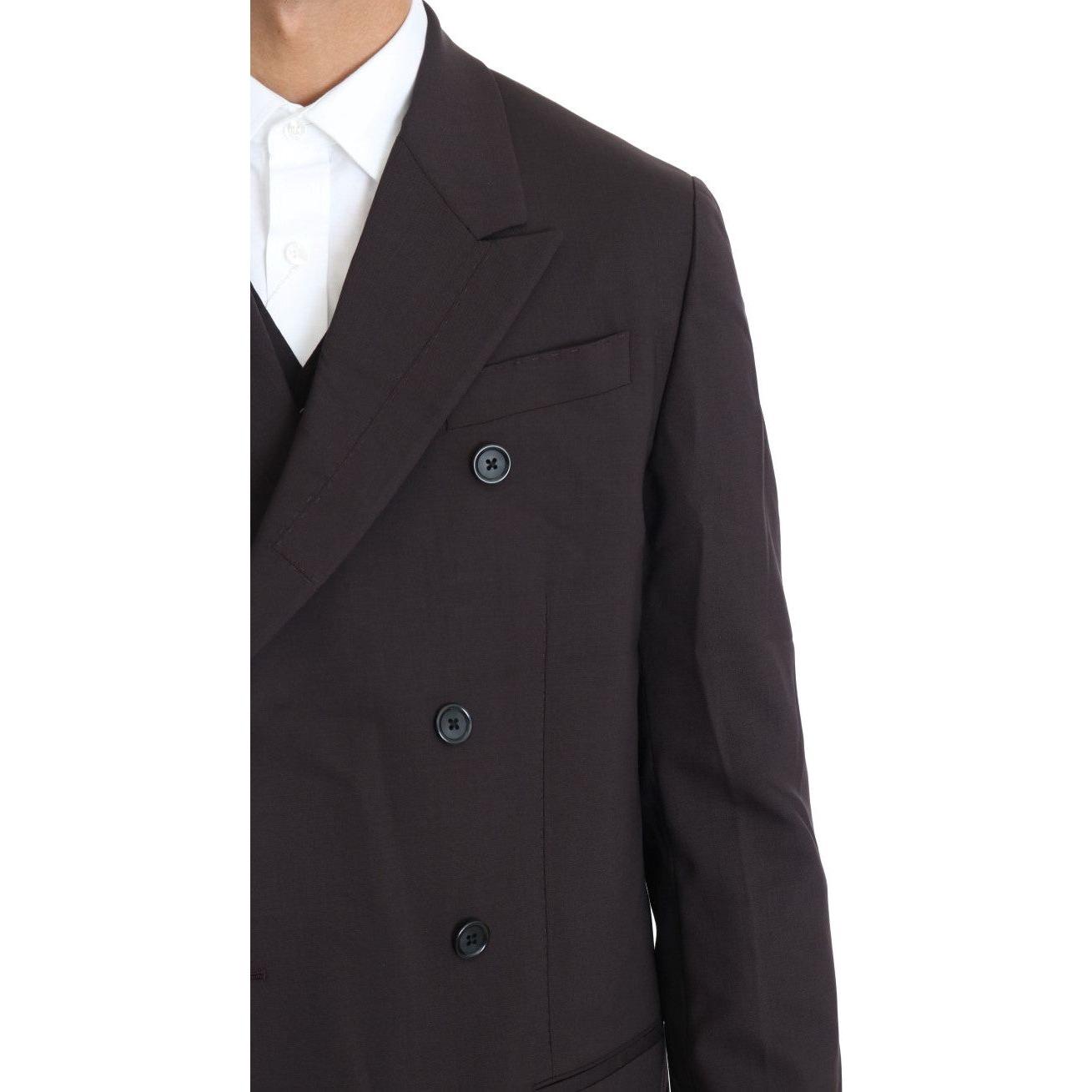 Dolce & Gabbana Elegant Bordeaux Double Breasted Suit Suit Dolce & Gabbana Dark Slate Gray