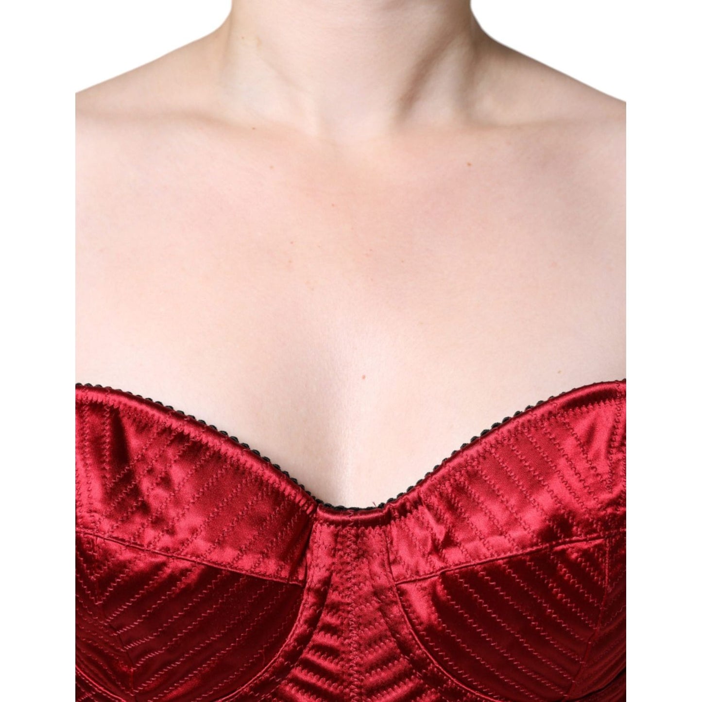 Dolce & Gabbana Red Bustier Corset Lace Bodycon Midi Dress Dolce & Gabbana Pink