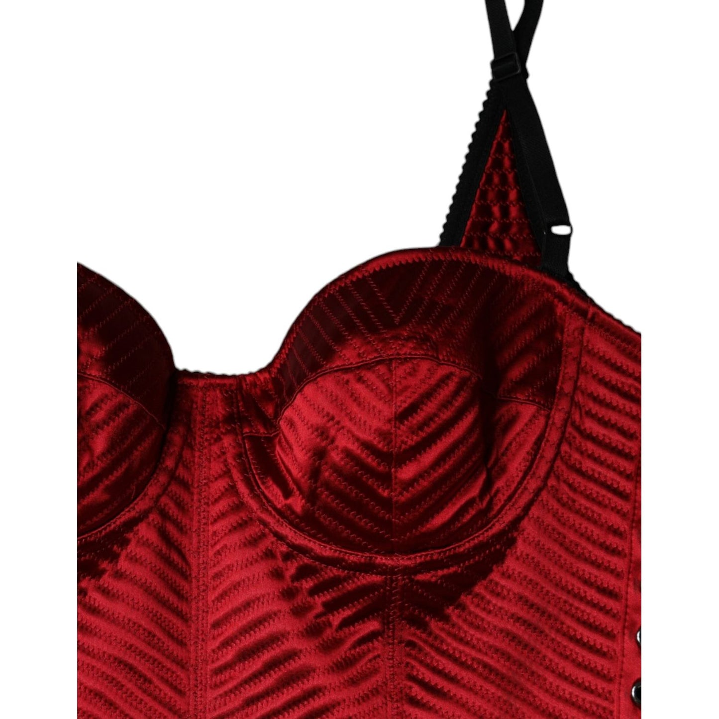 Dolce & Gabbana Red Bustier Corset Lace Bodycon Midi Dress Dolce & Gabbana Dark Red