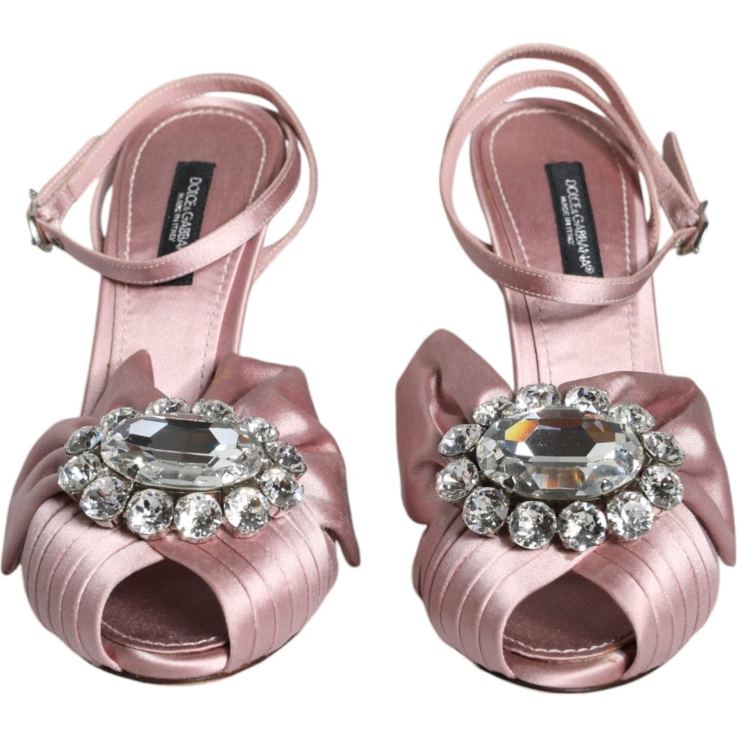 Dolce & Gabbana Pink Keira Crystal Heels Sandals Shoes Dolce & Gabbana Rosy Brown