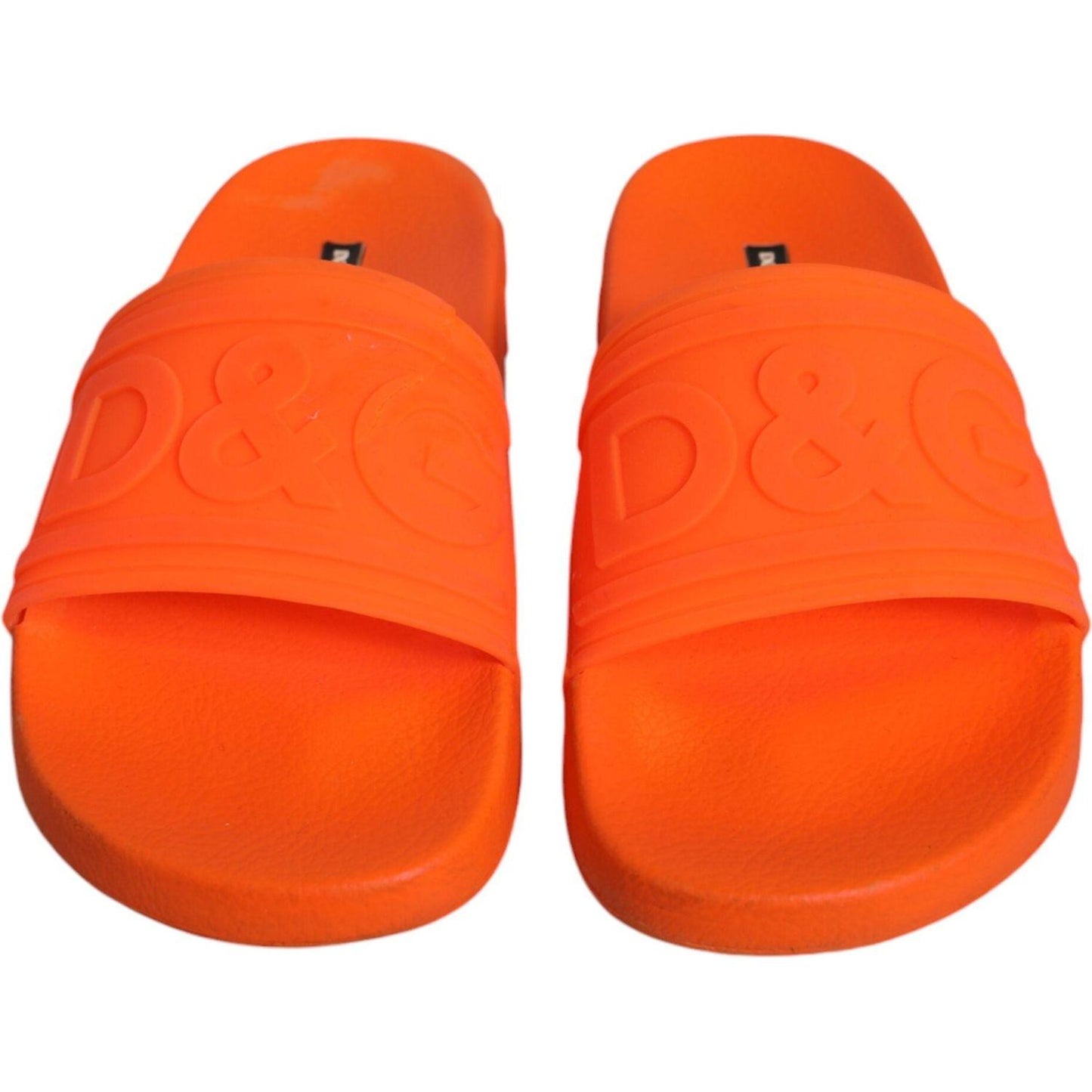 Dolce & Gabbana Orange Rubber Slides Sandals Beachwear Shoes Dolce & Gabbana Orange Red