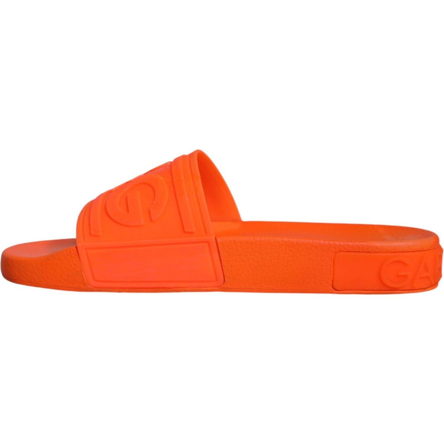 Dolce & Gabbana Orange Rubber Slides Sandals Beachwear Shoes Dolce & Gabbana Orange Red