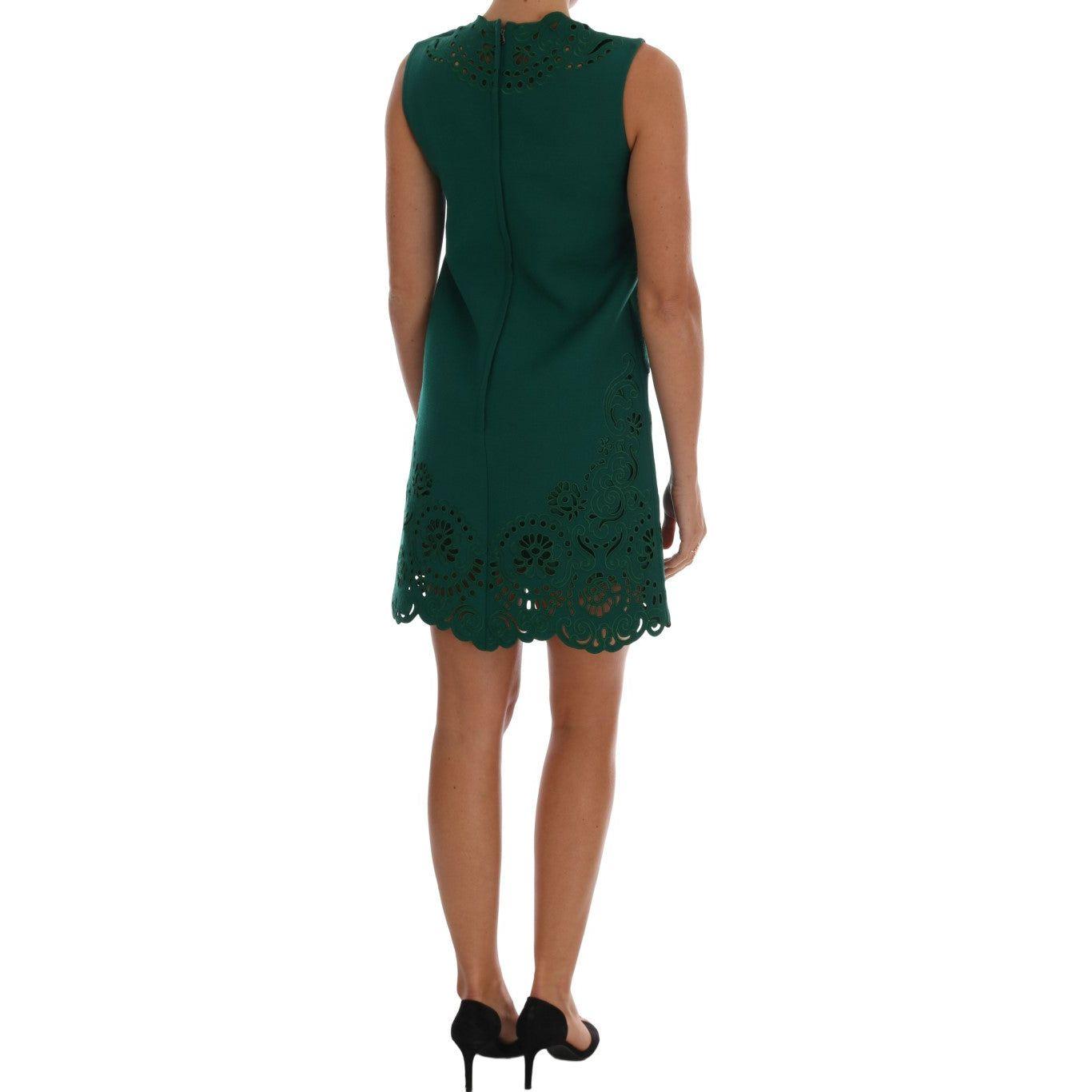 Dolce & Gabbana Elegant Green A-Line Sheath Dress Dolce & Gabbana Dark Slate Gray
