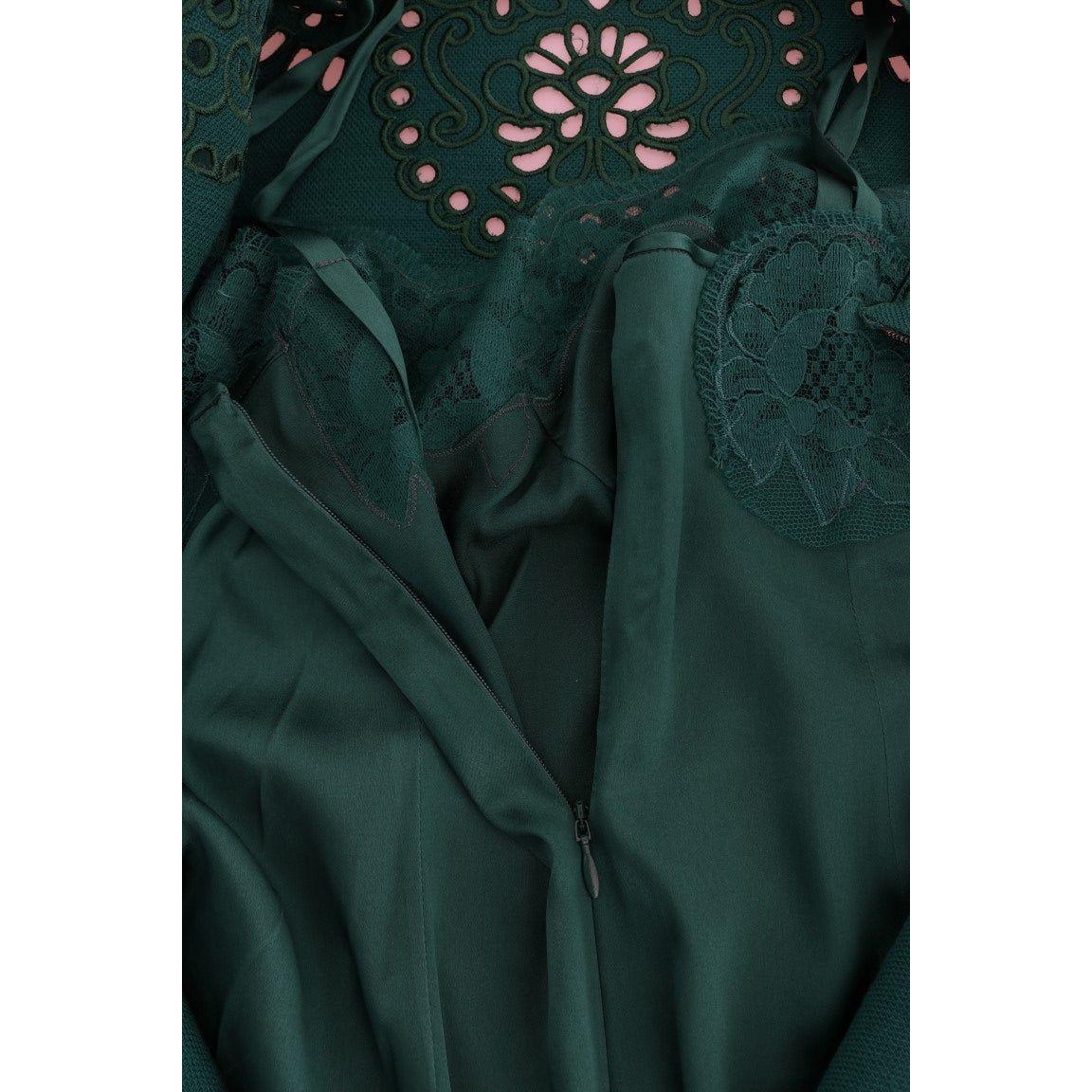 Dolce & Gabbana Elegant Green A-Line Sheath Dress Dolce & Gabbana Dark Slate Gray