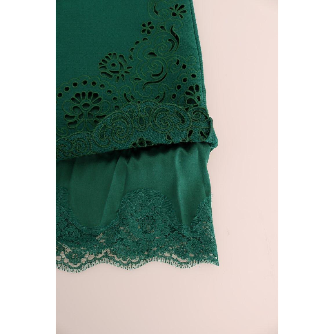 Dolce & Gabbana Elegant Green A-Line Sheath Dress Dolce & Gabbana Dark Slate Gray