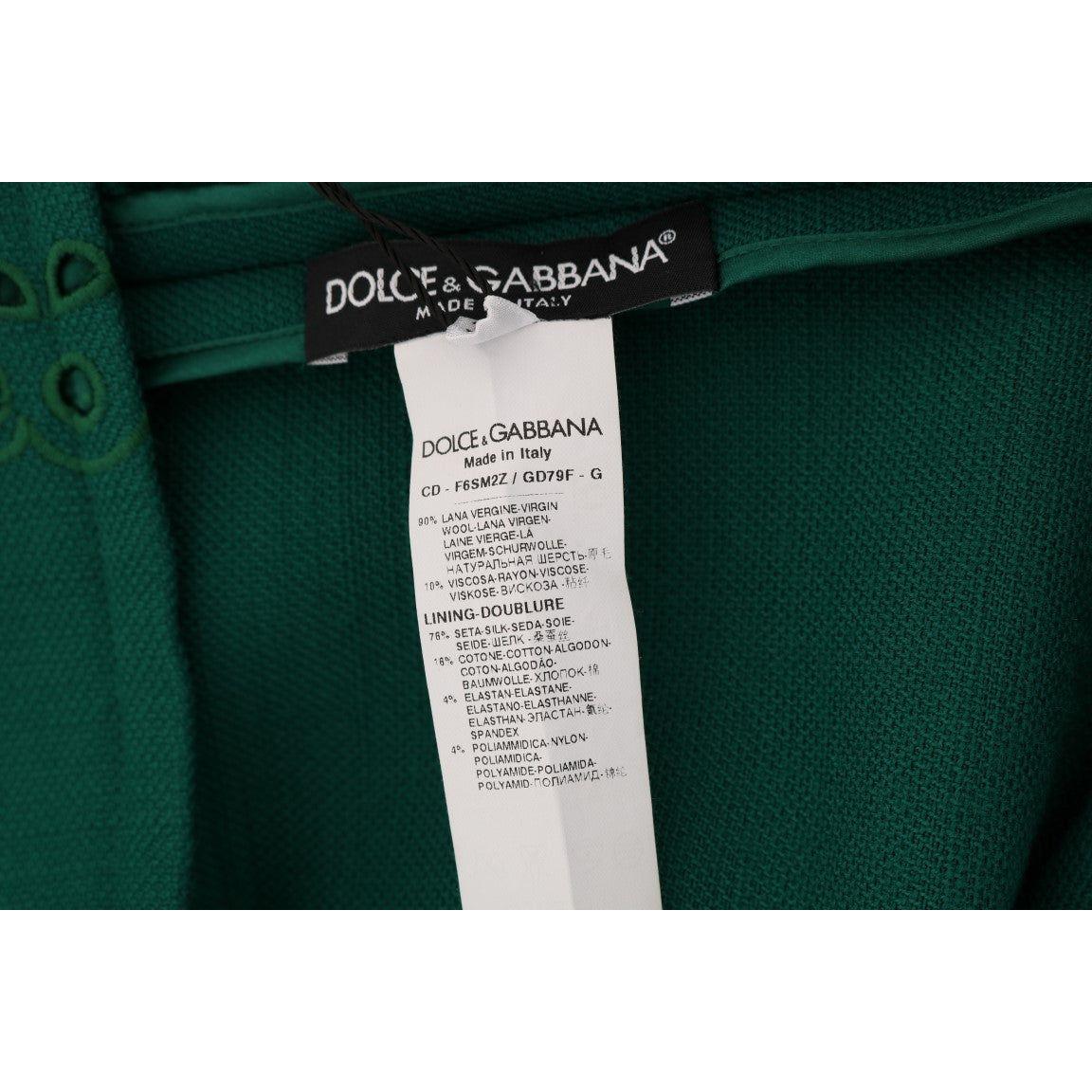 Dolce & Gabbana Elegant Green A-Line Sheath Dress Dolce & Gabbana Black