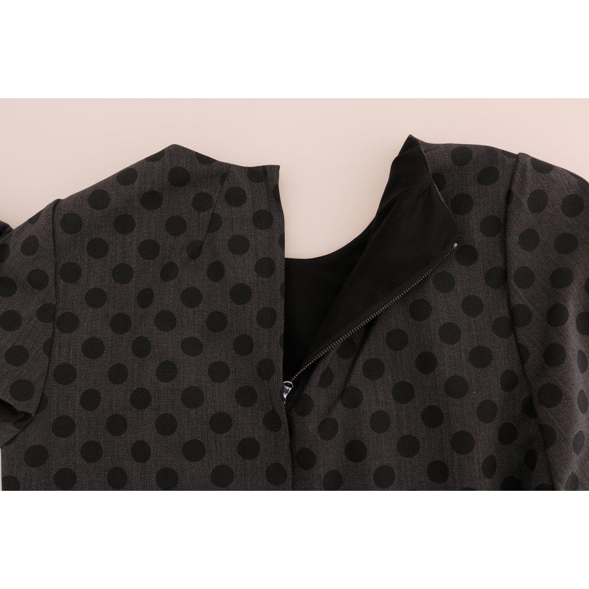 Dolce & Gabbana Elegant Polka Dot Wool Blend Dress Dolce & Gabbana Black