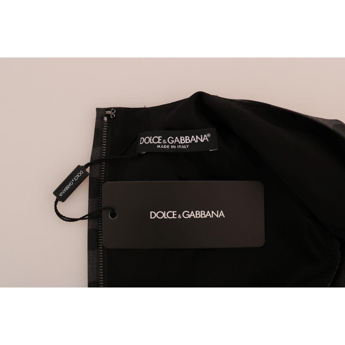Dolce & Gabbana Elegant Polka Dot Wool Blend Dress Dolce & Gabbana Black