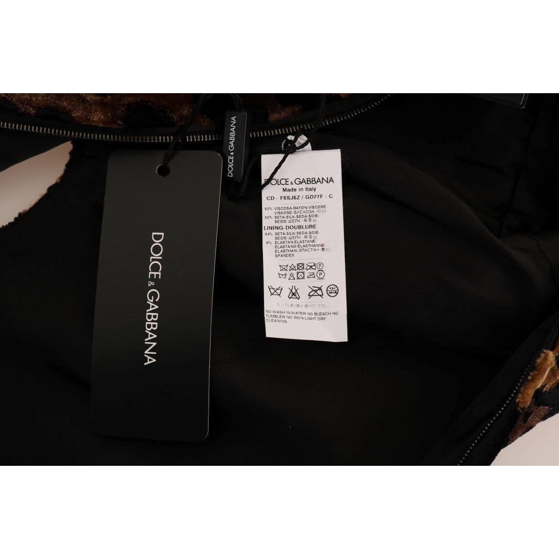 Dolce & Gabbana Sleeveless Leopard Mini Sheath Dress Dolce & Gabbana Black