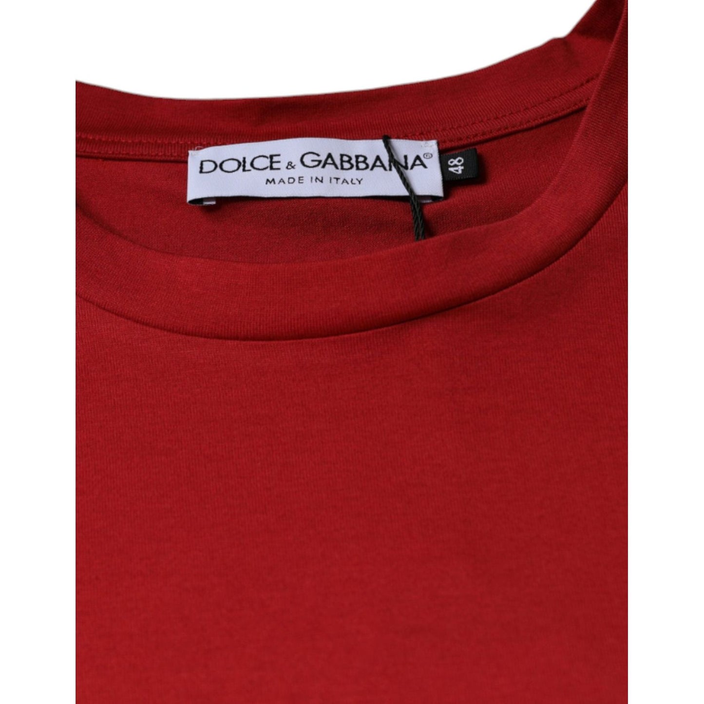 Dolce & Gabbana Red Cotton DG Logo Print Crew Neck T-shirt Dolce & Gabbana Dark Red
