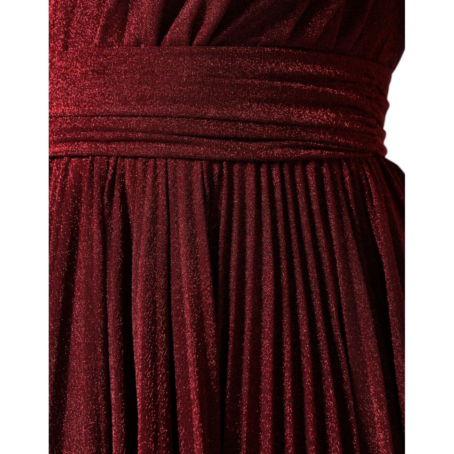 Dolce & Gabbana Red One Shoulder Pleated A-line Mini Dress Dolce & Gabbana Black