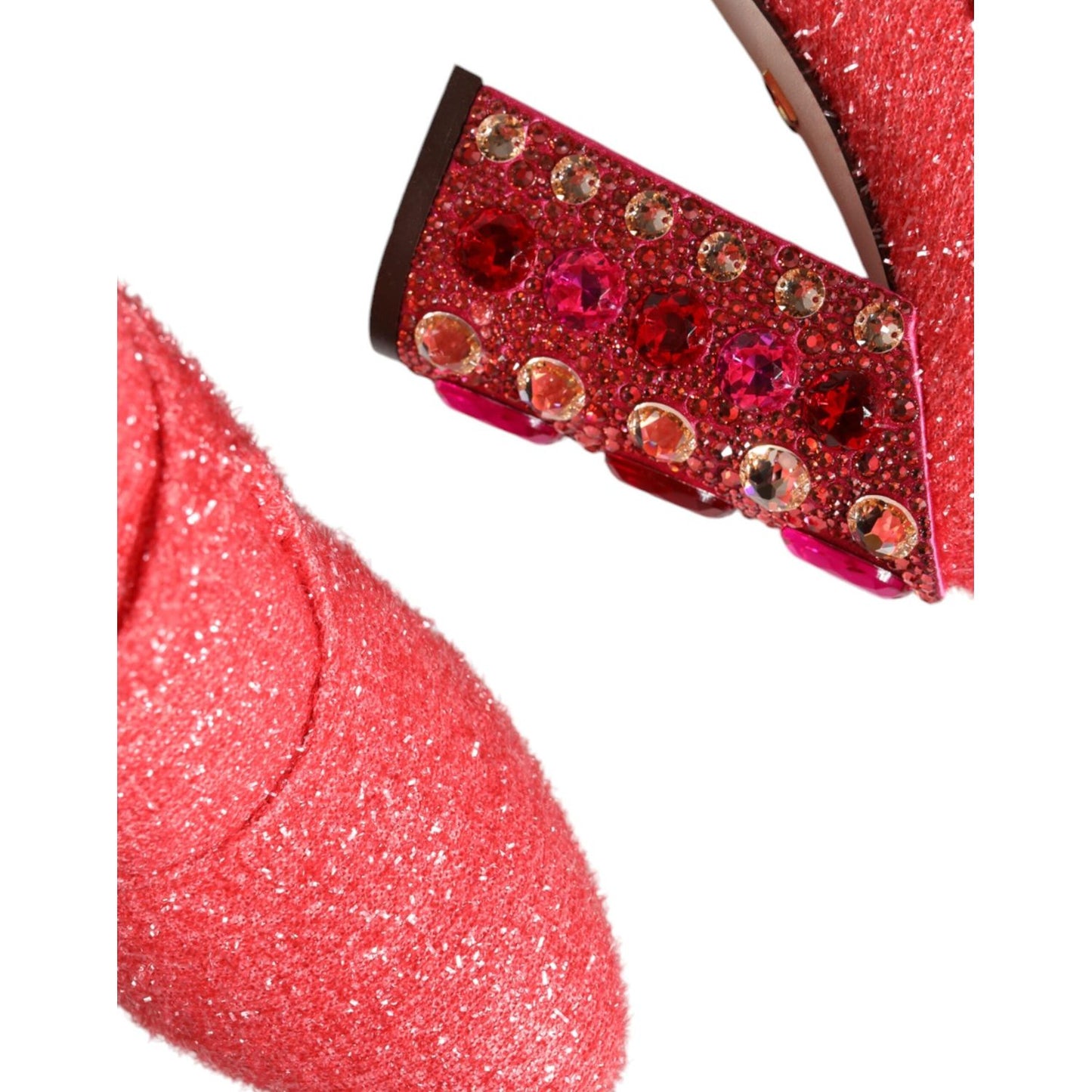 Dolce & Gabbana Pink Crystal Lurex Fantasy High Boots Shoes Dolce & Gabbana Maroon
