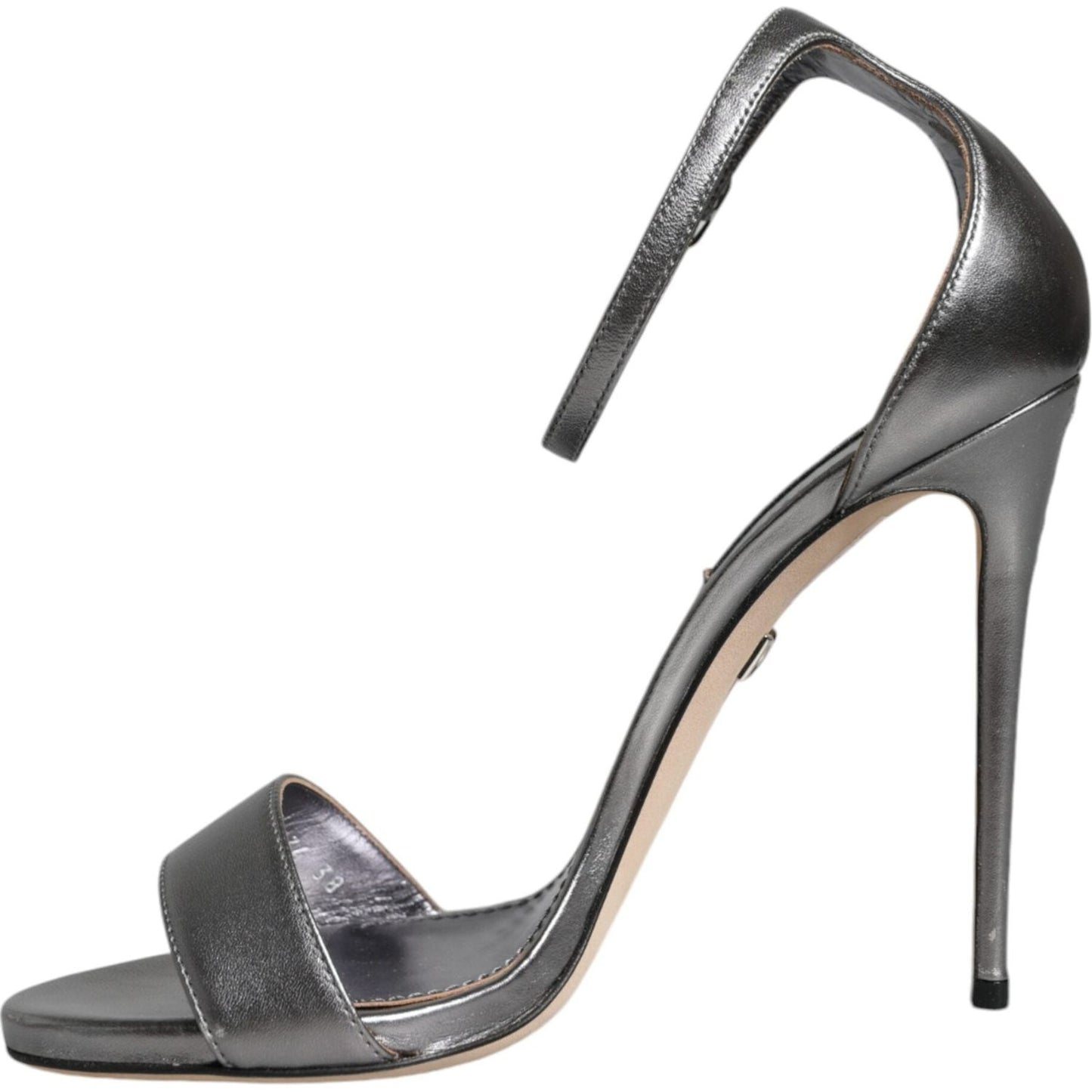 Dolce & Gabbana Silver KEIRA Heels Ankle Strap Sandals Shoes Dolce & Gabbana Dim Gray