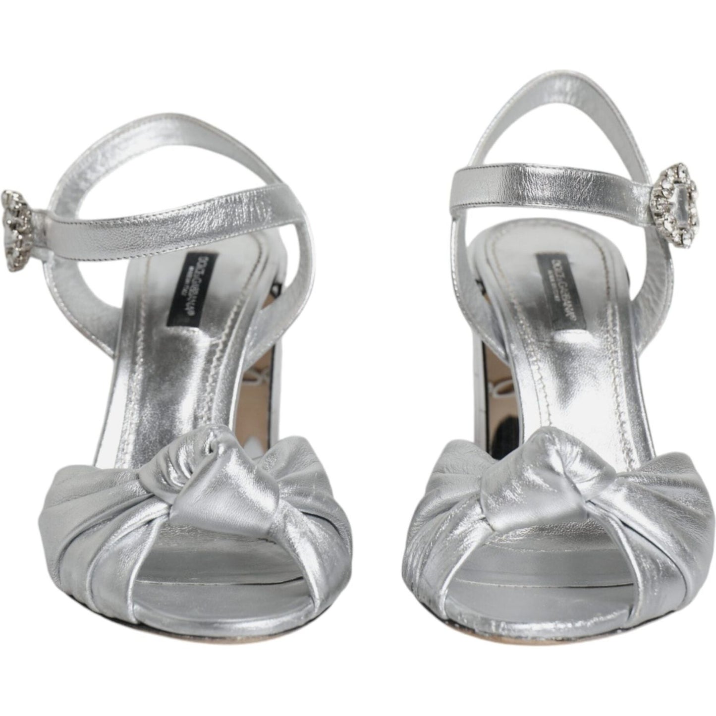 Dolce & Gabbana Silver Mirror Heels KEIRA Sandals Shoes Dolce & Gabbana Dark Gray