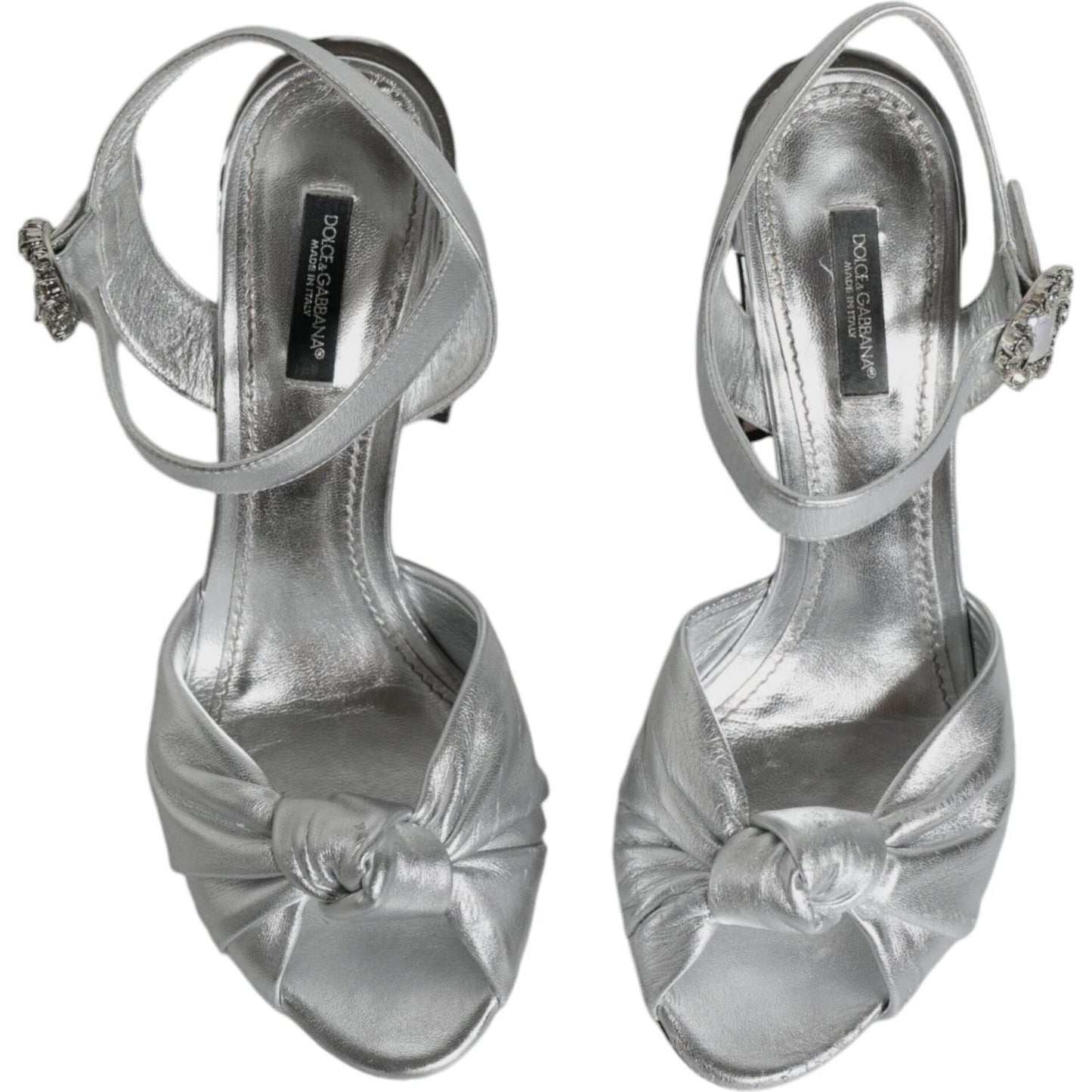 Dolce & Gabbana Silver Mirror Heels KEIRA Sandals Shoes Dolce & Gabbana Light Slate Gray