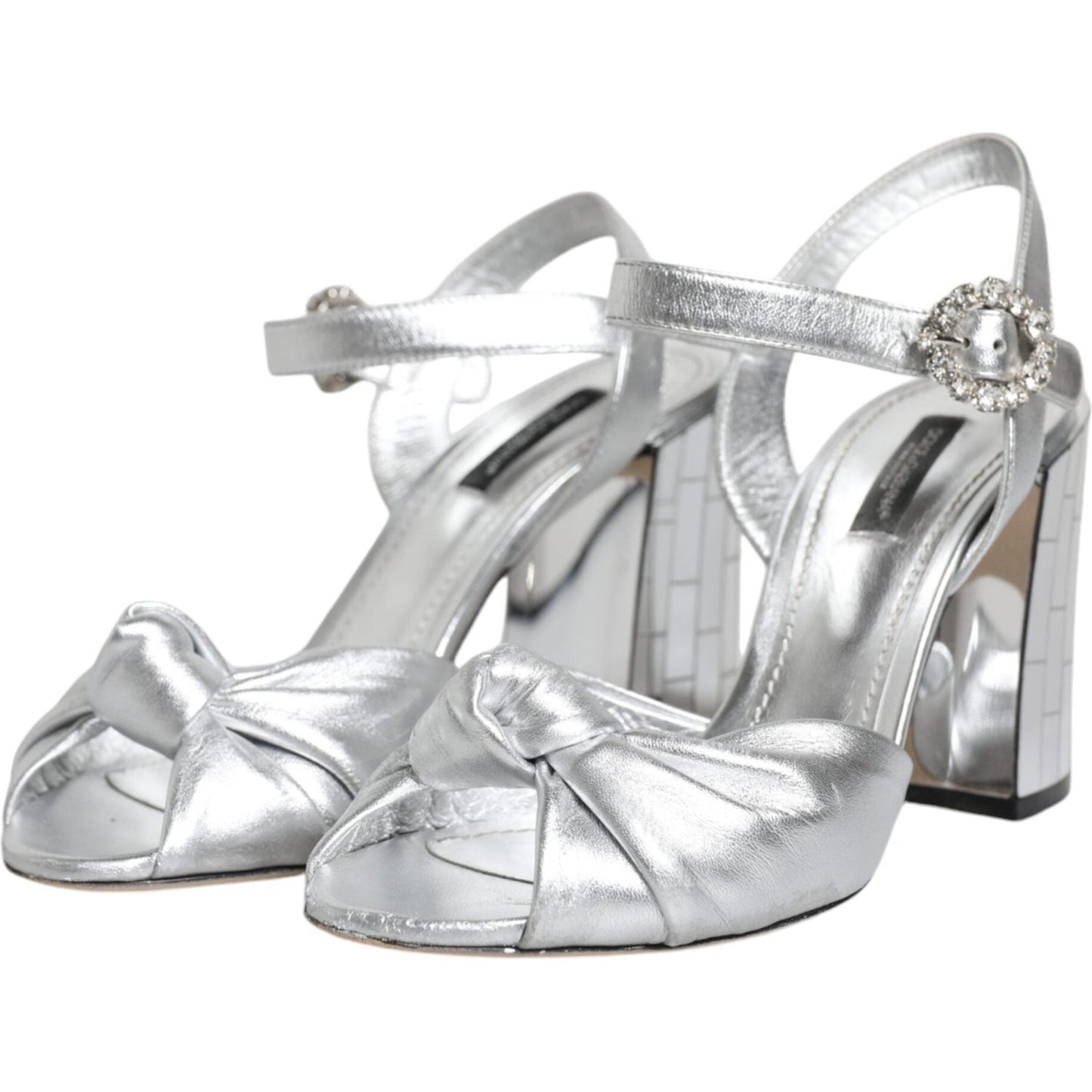Dolce & Gabbana Silver Mirror Heels KEIRA Sandals Shoes Dolce & Gabbana Gray