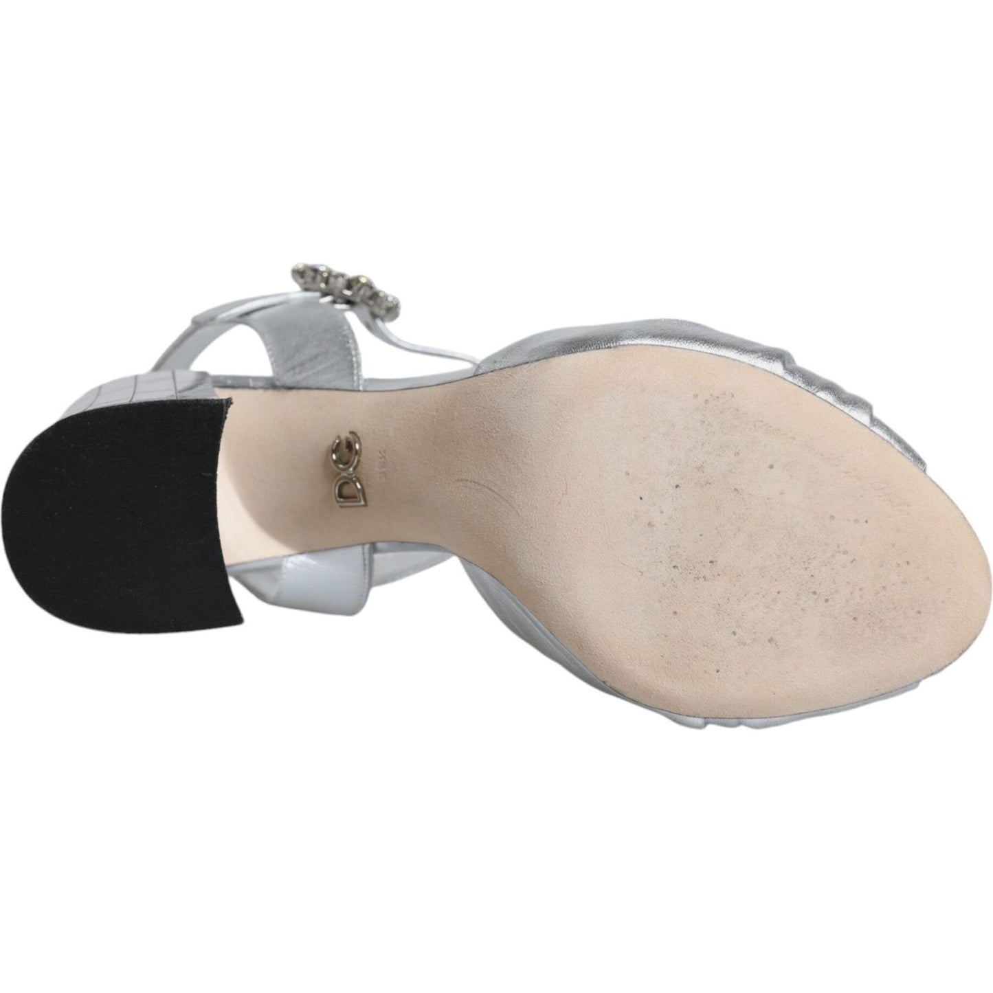 Dolce & Gabbana Silver Mirror Heels KEIRA Sandals Shoes Dolce & Gabbana Dark Gray