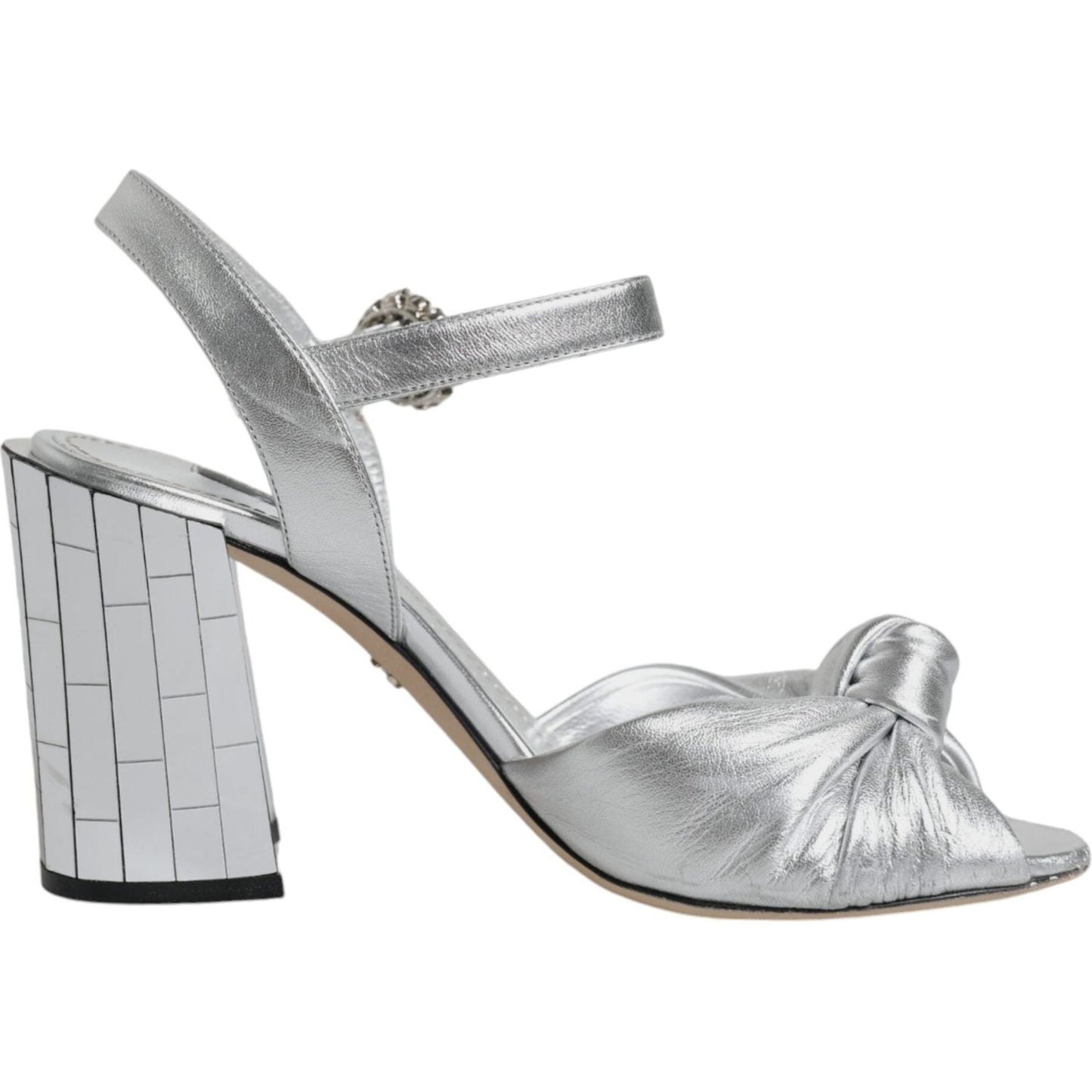Dolce & Gabbana Silver Mirror Heels KEIRA Sandals Shoes Dolce & Gabbana Gray