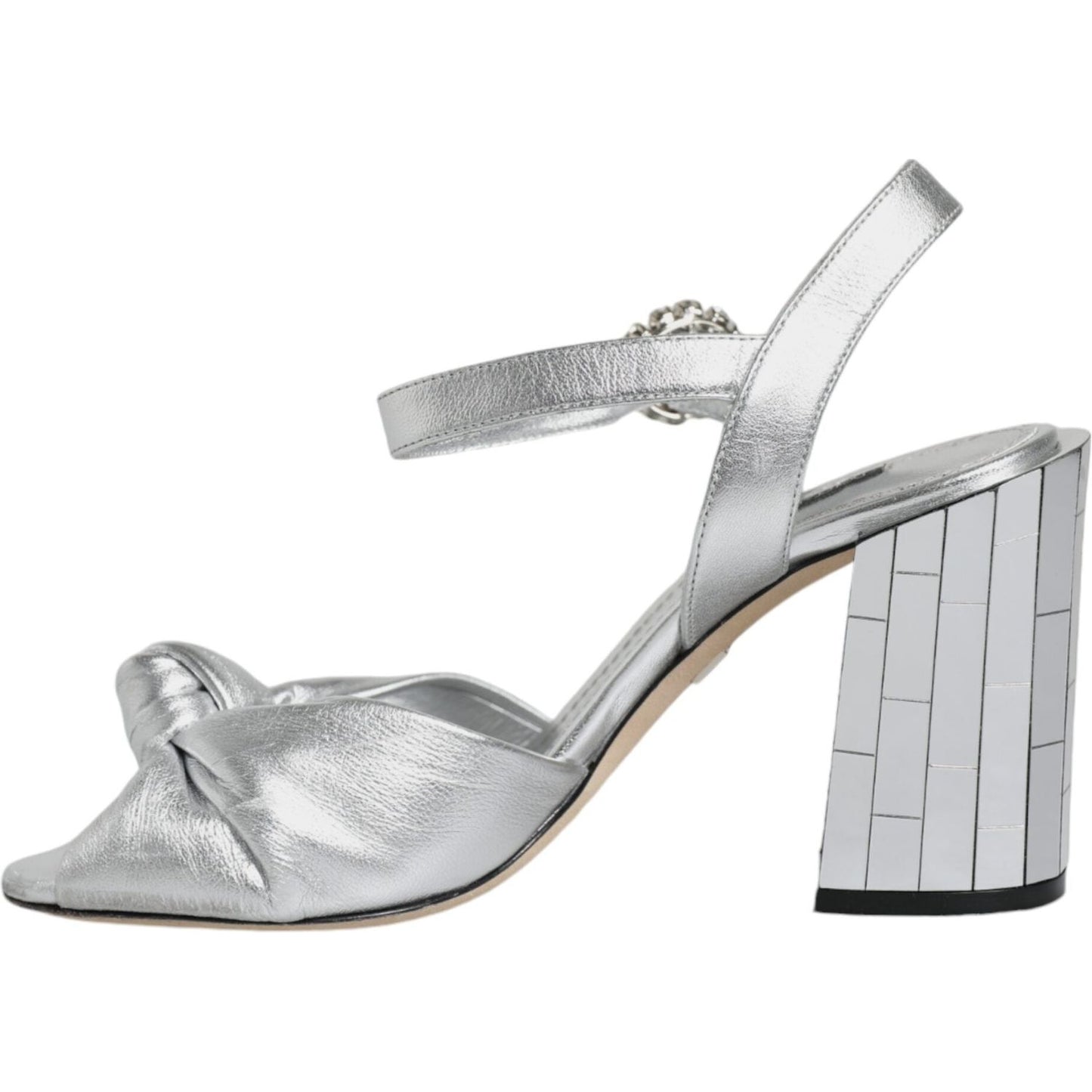 Dolce & Gabbana Silver Mirror Heels KEIRA Sandals Shoes Dolce & Gabbana Gray