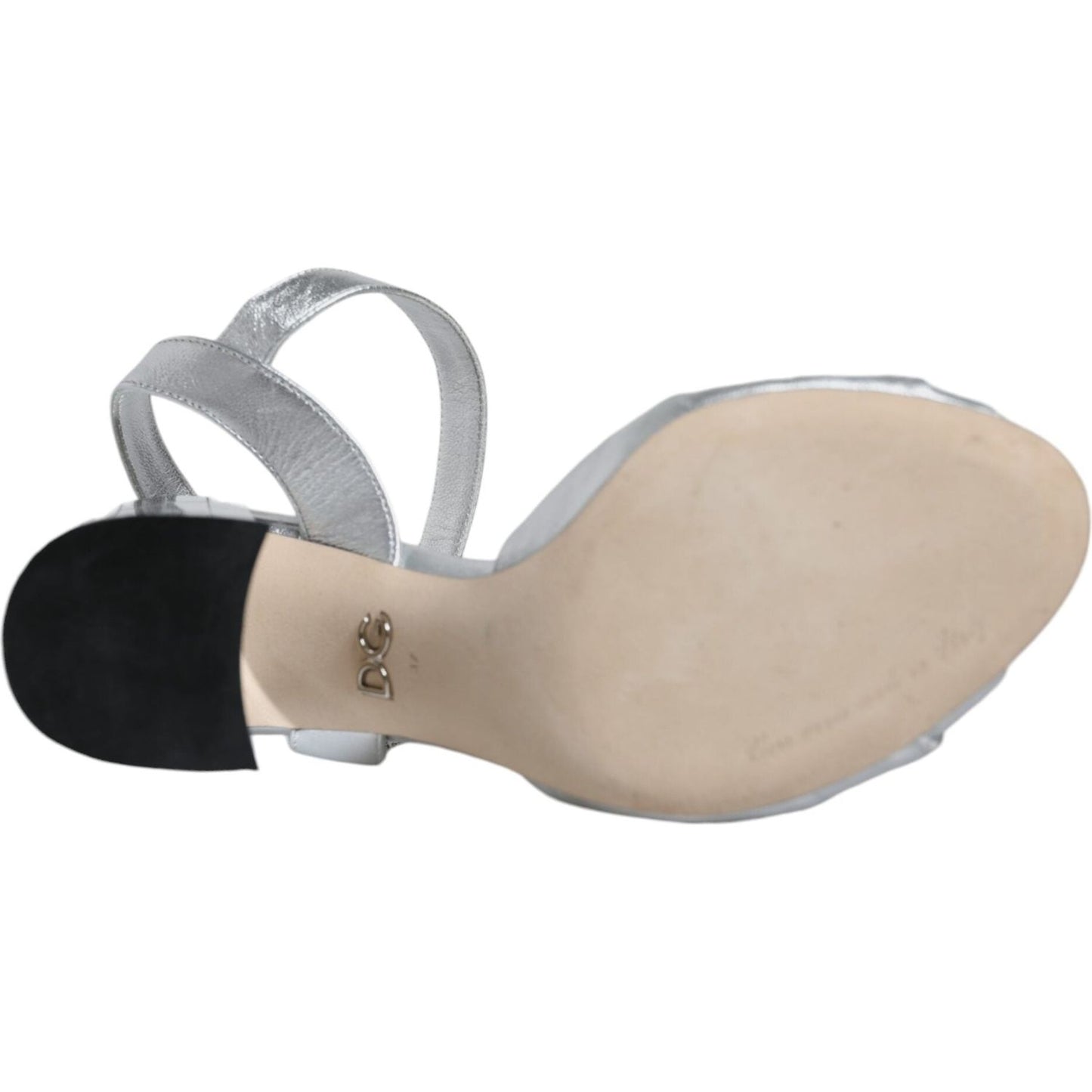Dolce & Gabbana Silver Mirror Heels KEIRA Sandals Shoes Dolce & Gabbana Dark Gray