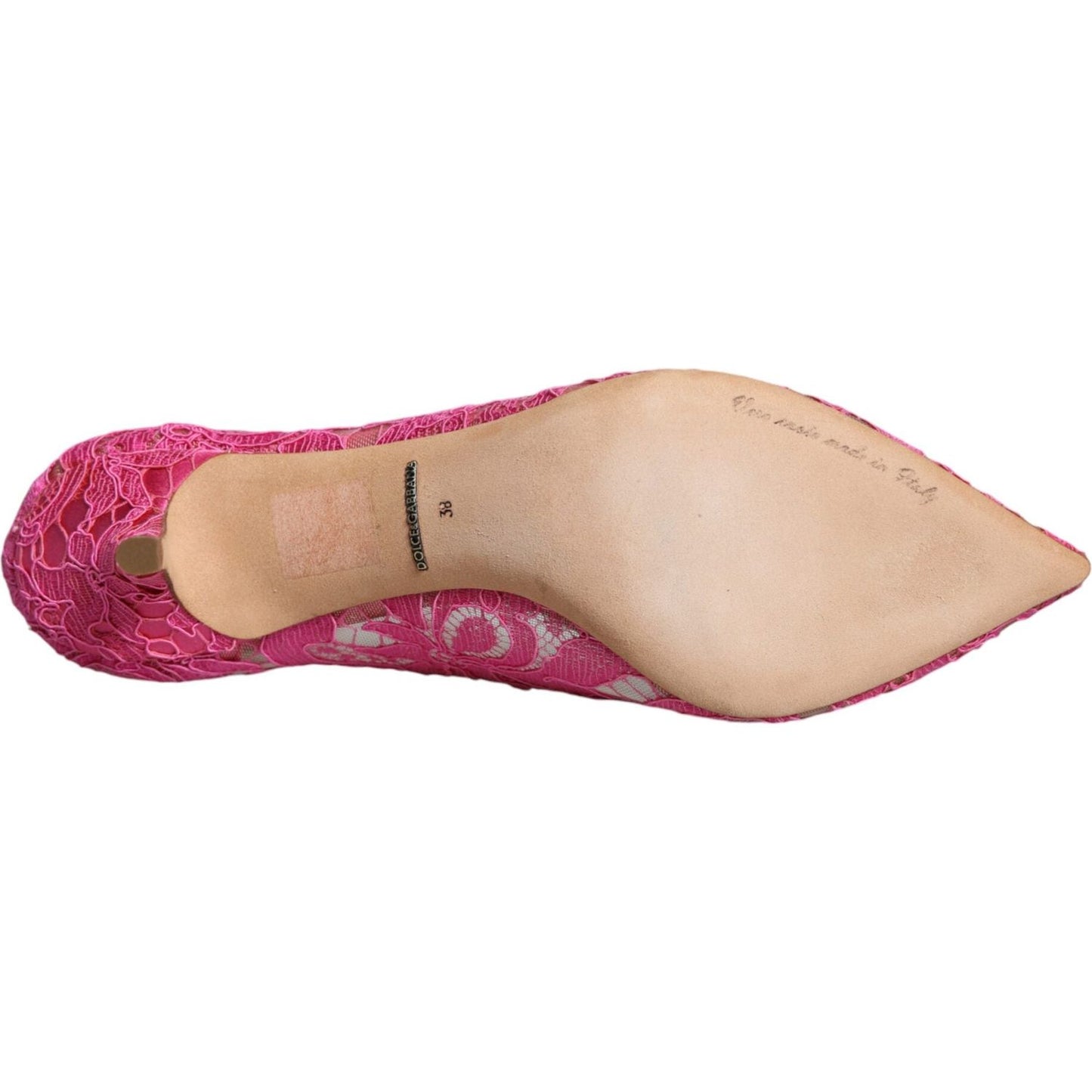 Dolce & Gabbana Pink Taormina Lace Crystal Heels Pumps Shoes Dolce & Gabbana Tan