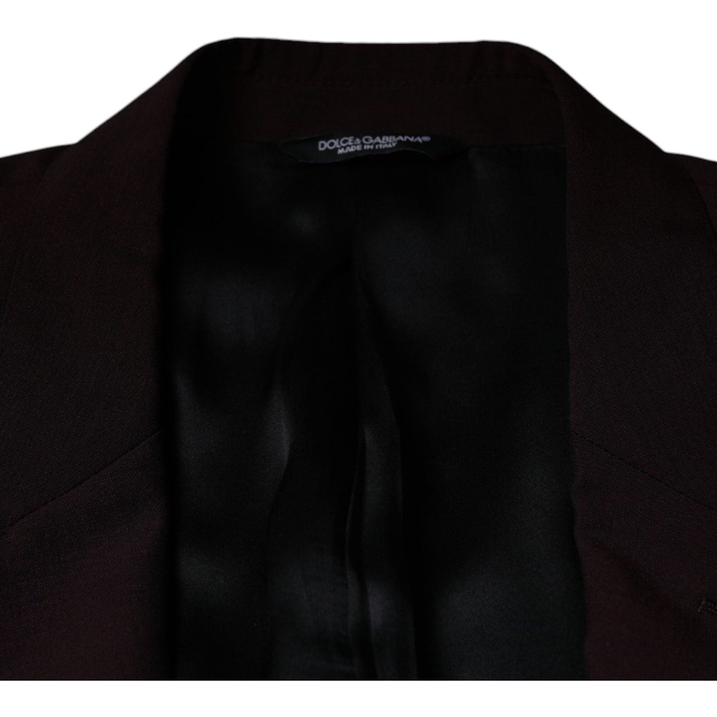 Dolce & Gabbana Bordeaux Wool Single Breasted Dress Blazer Dolce & Gabbana Black