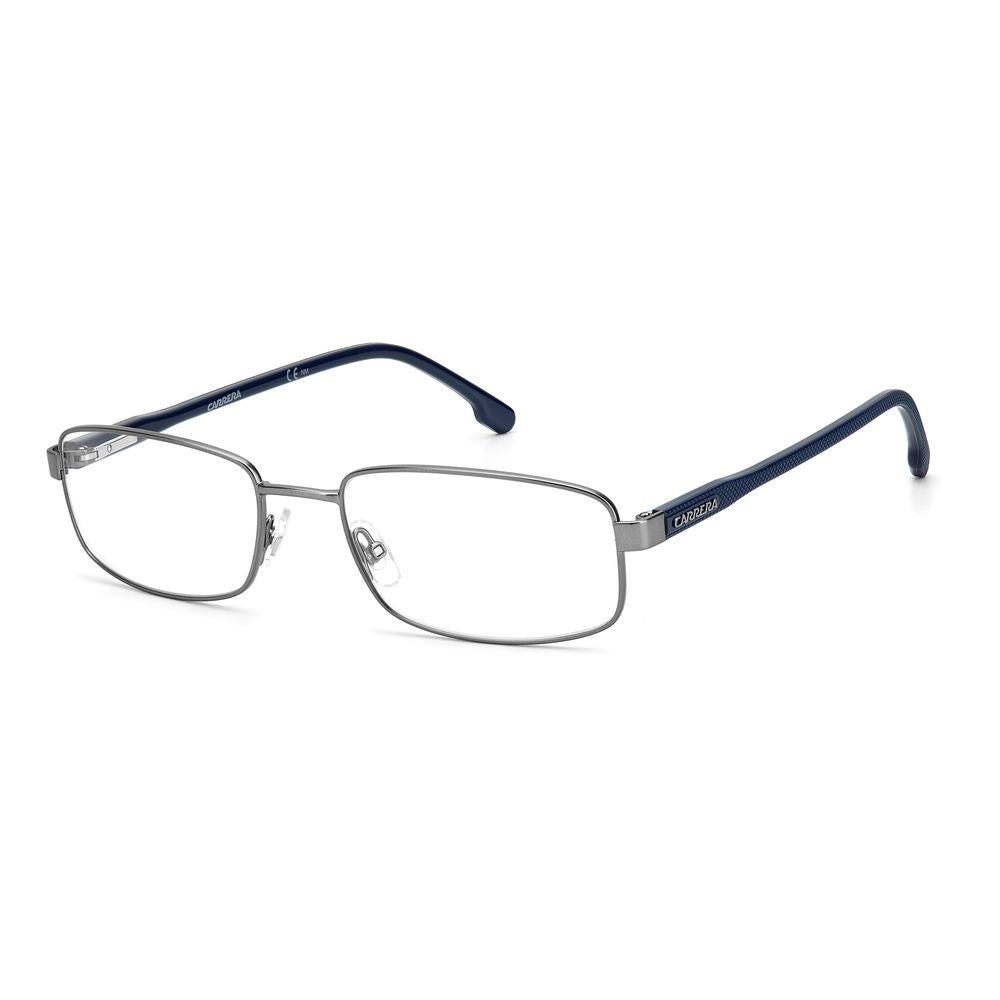 Carrera Gray Metal Glasses (Frames) with rectangular design and measurements 55/19/140 mm, suitable for men.