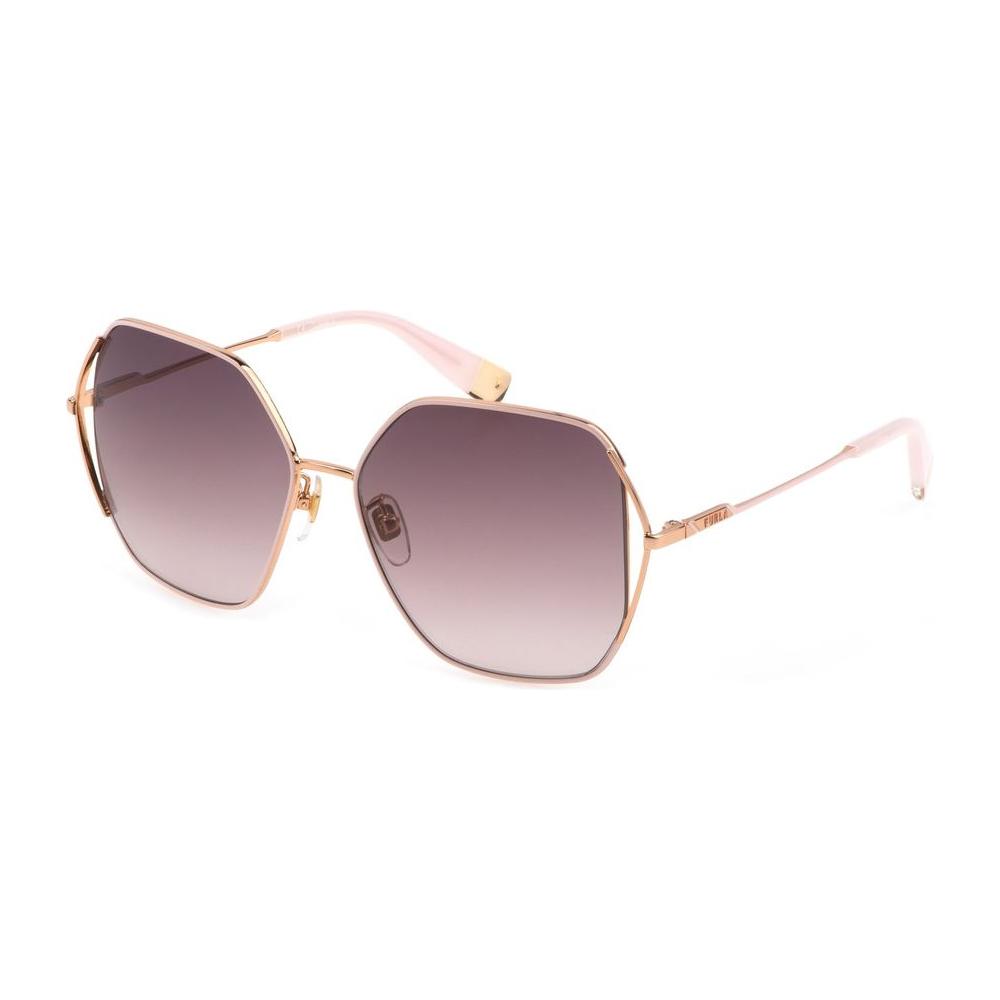 Furla Gold Metal Sunglasses Furla Rosy Brown