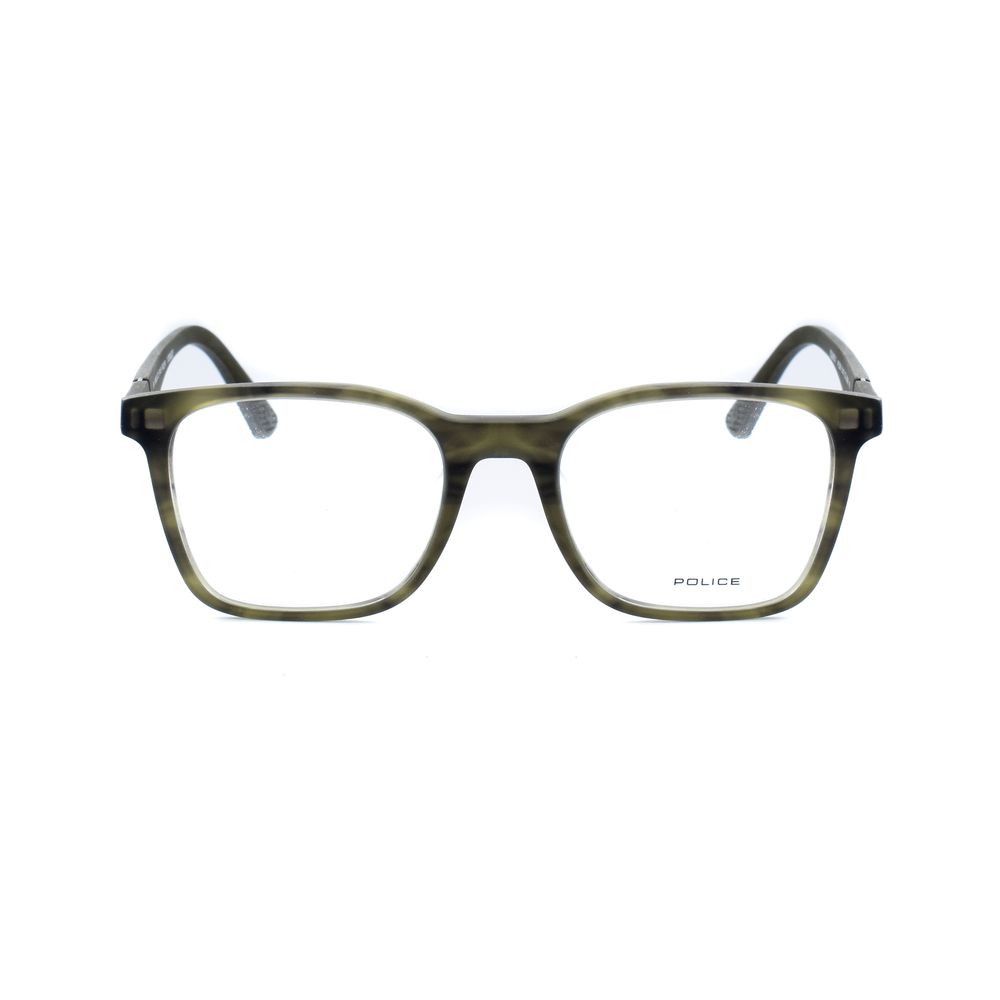 Police Green Plastic Glasses (Frames) with 51/19/145mm dimensions and green plastic material for stylish eyewear.