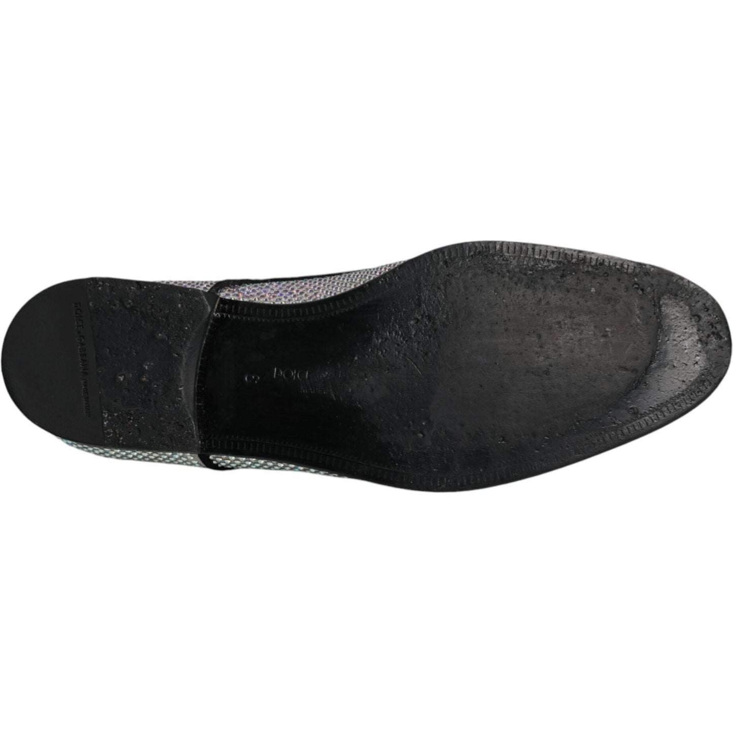 Dolce & Gabbana Silver Leather Rhinestones Derby Dress Shoes Dolce & Gabbana Dark Slate Gray