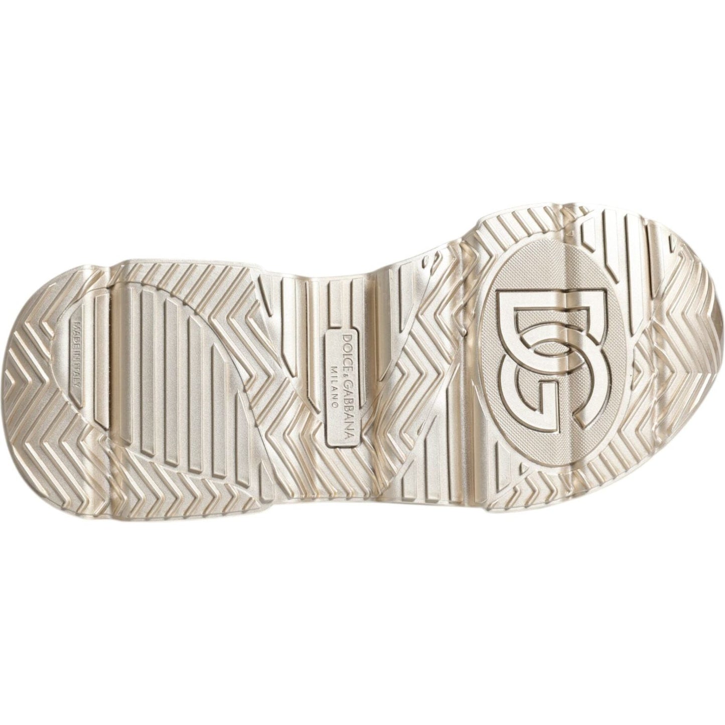 Dolce & Gabbana Gold Sequin Iridiscent Daymaster Sneakers Shoes Dolce & Gabbana Light Gray