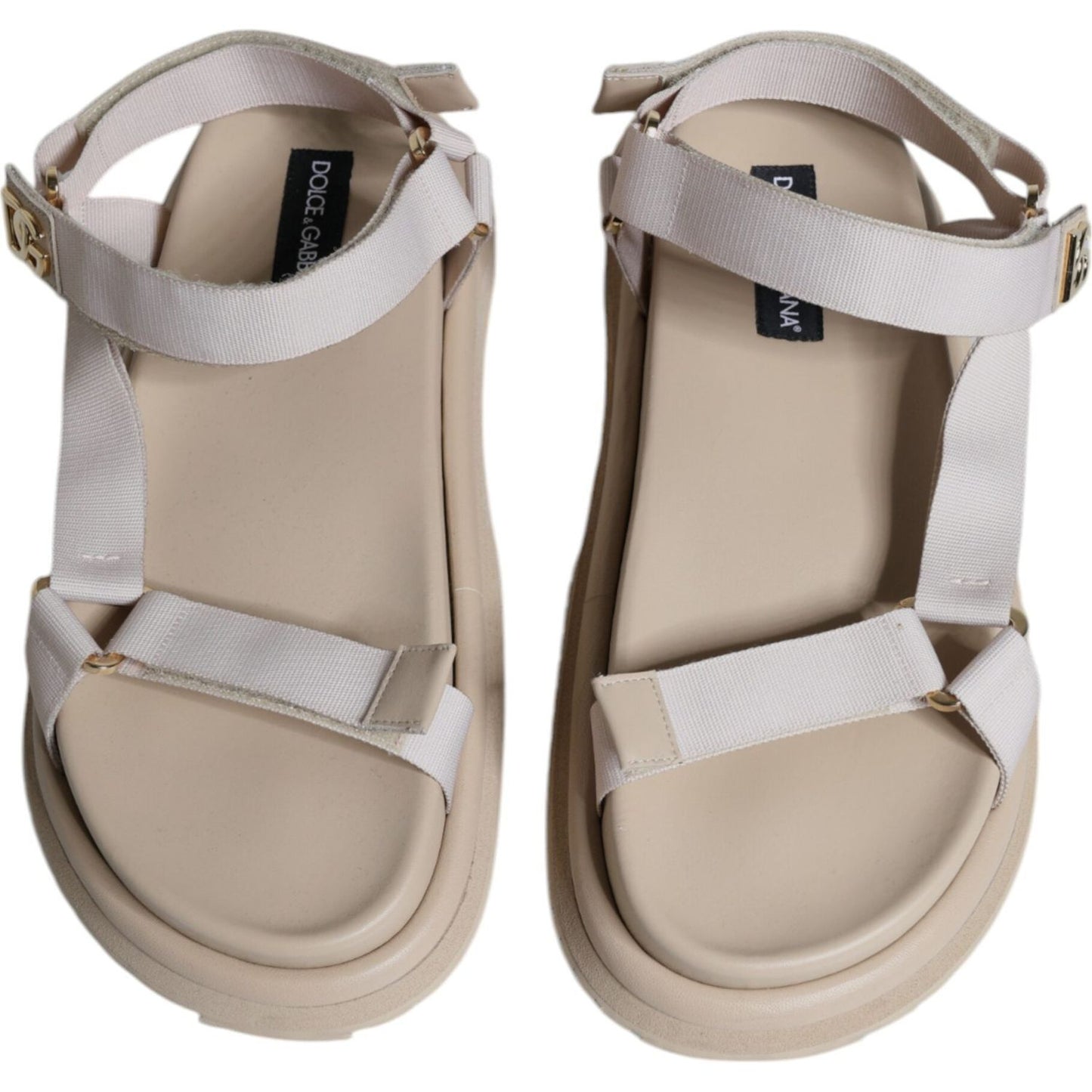 Dolce & Gabbana Beige Nappa Devotion Strap Men Sandals Shoes Dolce & Gabbana Dark Gray