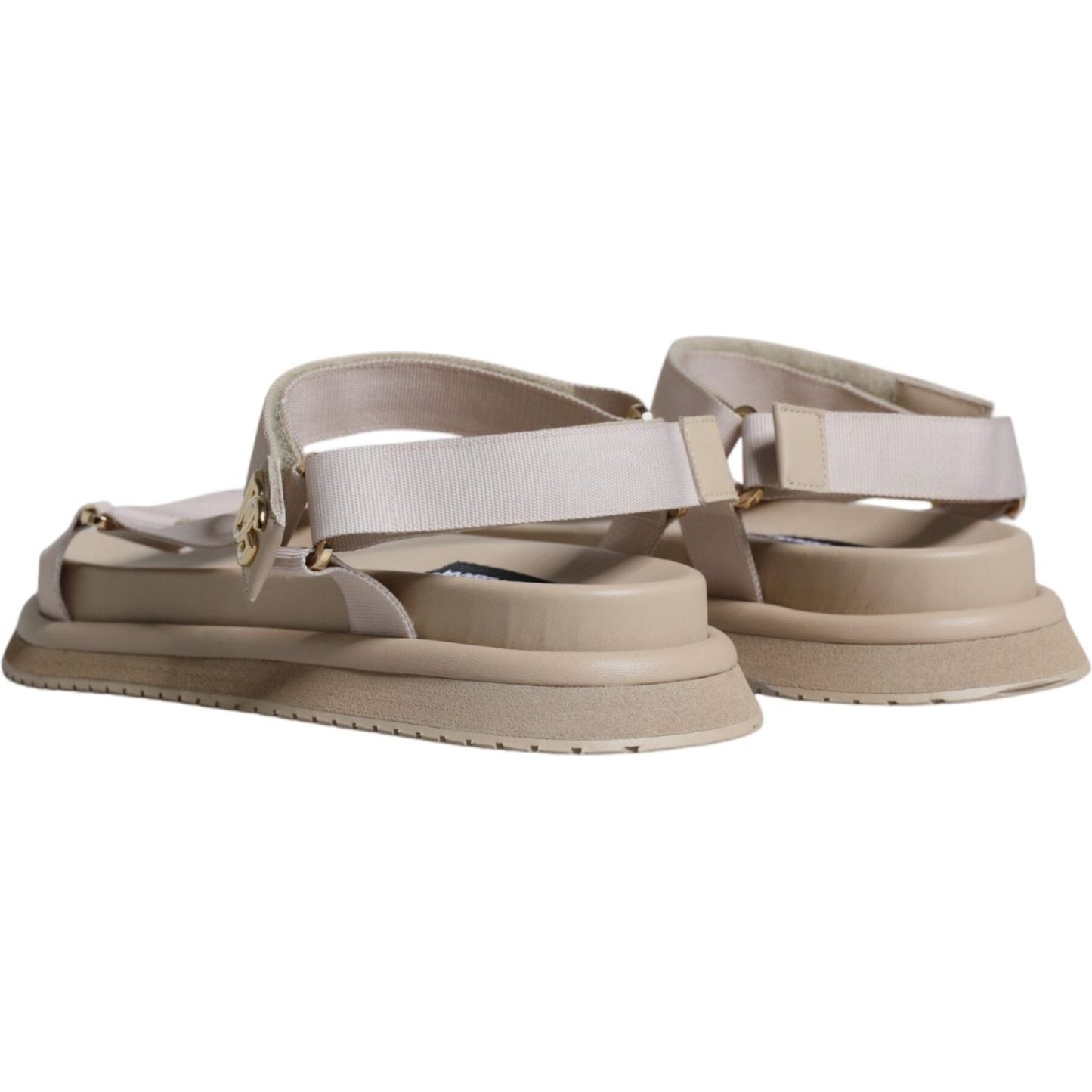 Dolce & Gabbana Beige Nappa Devotion Strap Men Sandals Shoes Dolce & Gabbana Rosy Brown
