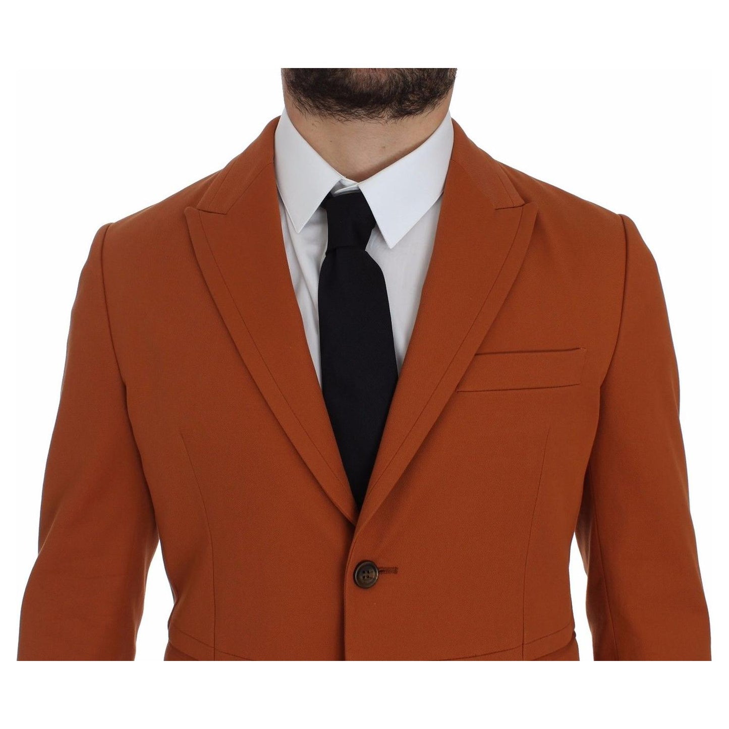 Dolce & Gabbana Elegant Orange Casual Cotton Blend Blazer Dolce & Gabbana Saddle Brown