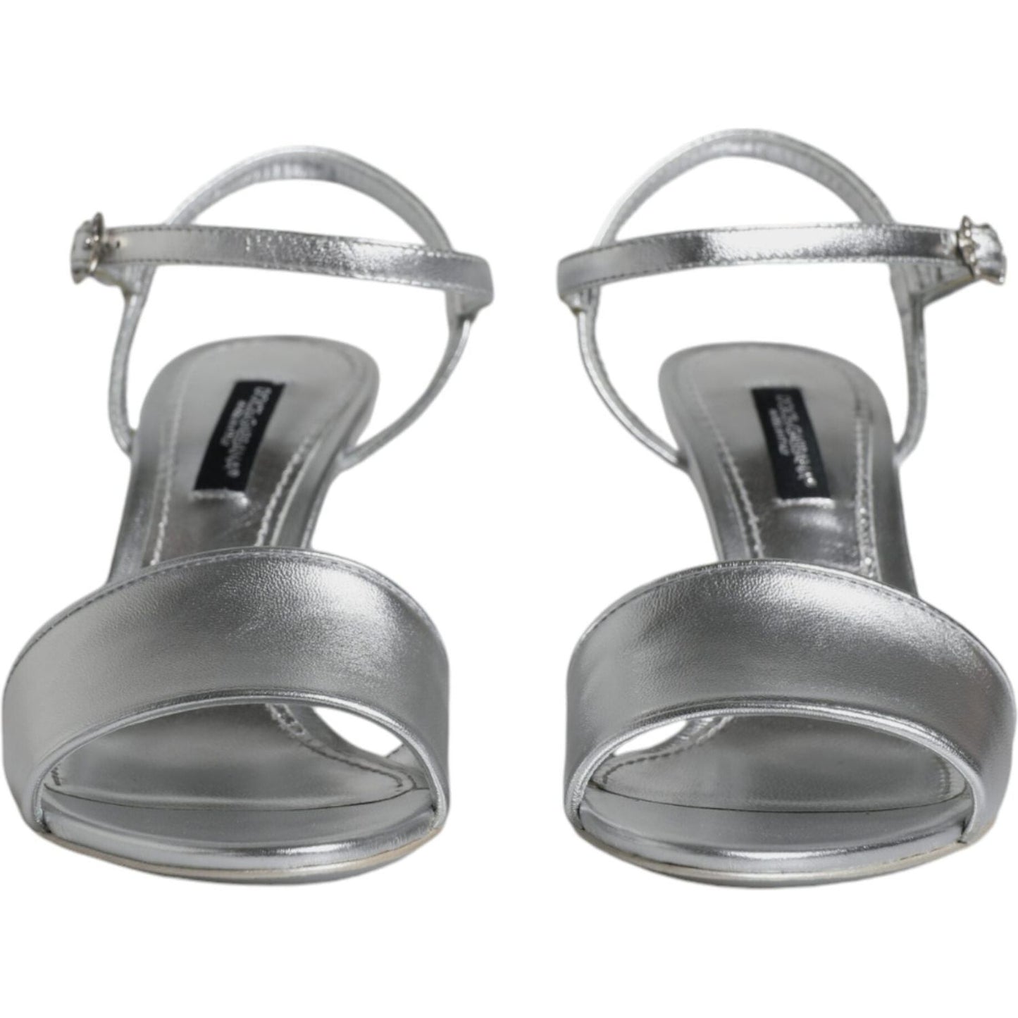 Dolce & Gabbana Silver KEIRA Heels Ankle Strap Sandals Shoes Dolce & Gabbana Slate Gray