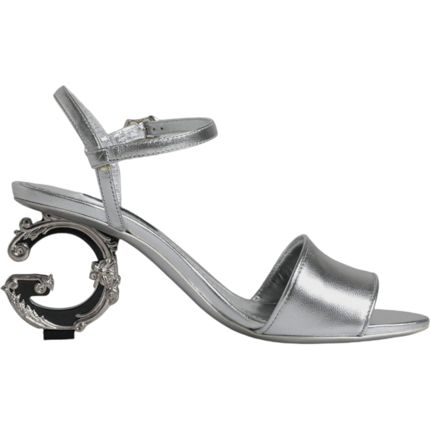Dolce & Gabbana Silver KEIRA Heels Ankle Strap Sandals Shoes Dolce & Gabbana Light Slate Gray