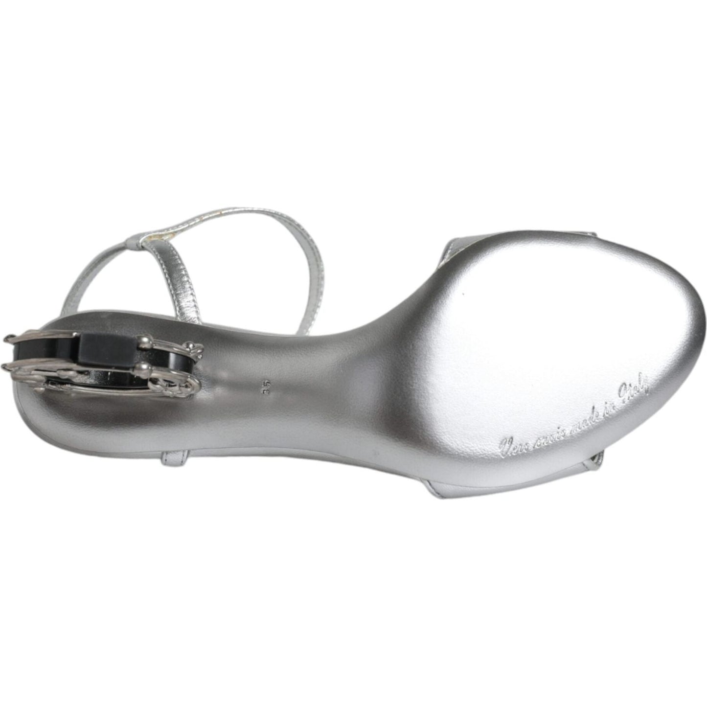 Dolce & Gabbana Silver KEIRA Heels Ankle Strap Sandals Shoes Dolce & Gabbana Light Slate Gray