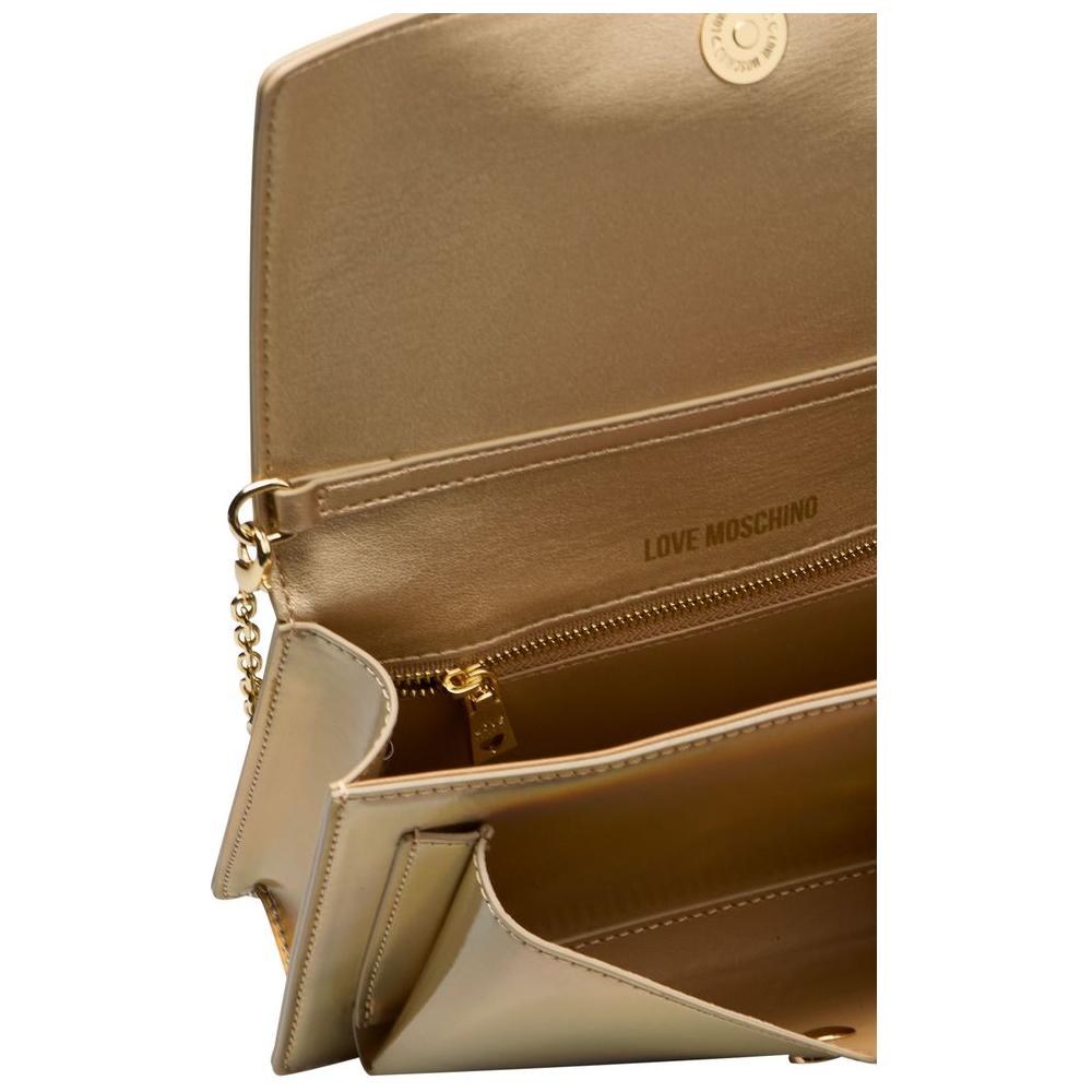 Love Moschino Gold Polyethylene Women Crossbody Bag Love Moschino Sienna