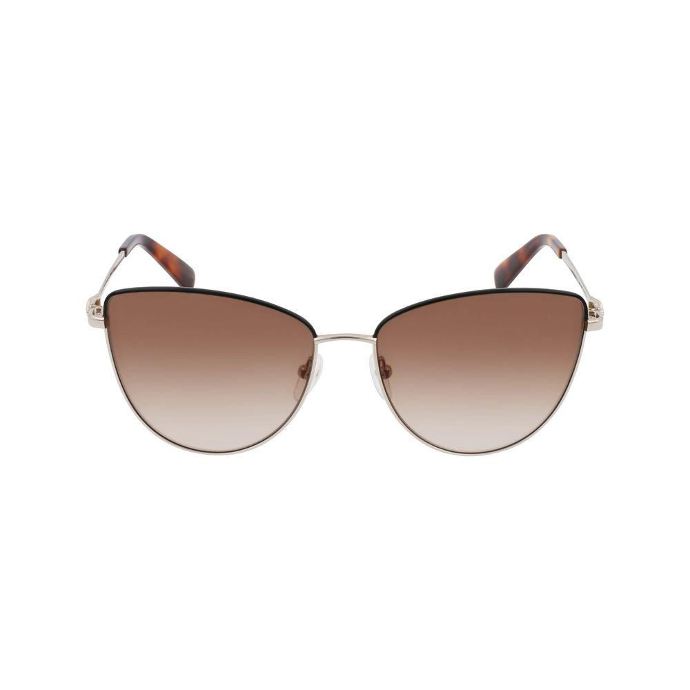 Longchamp Gold Metal Sunglasses Longchamp Rosy Brown