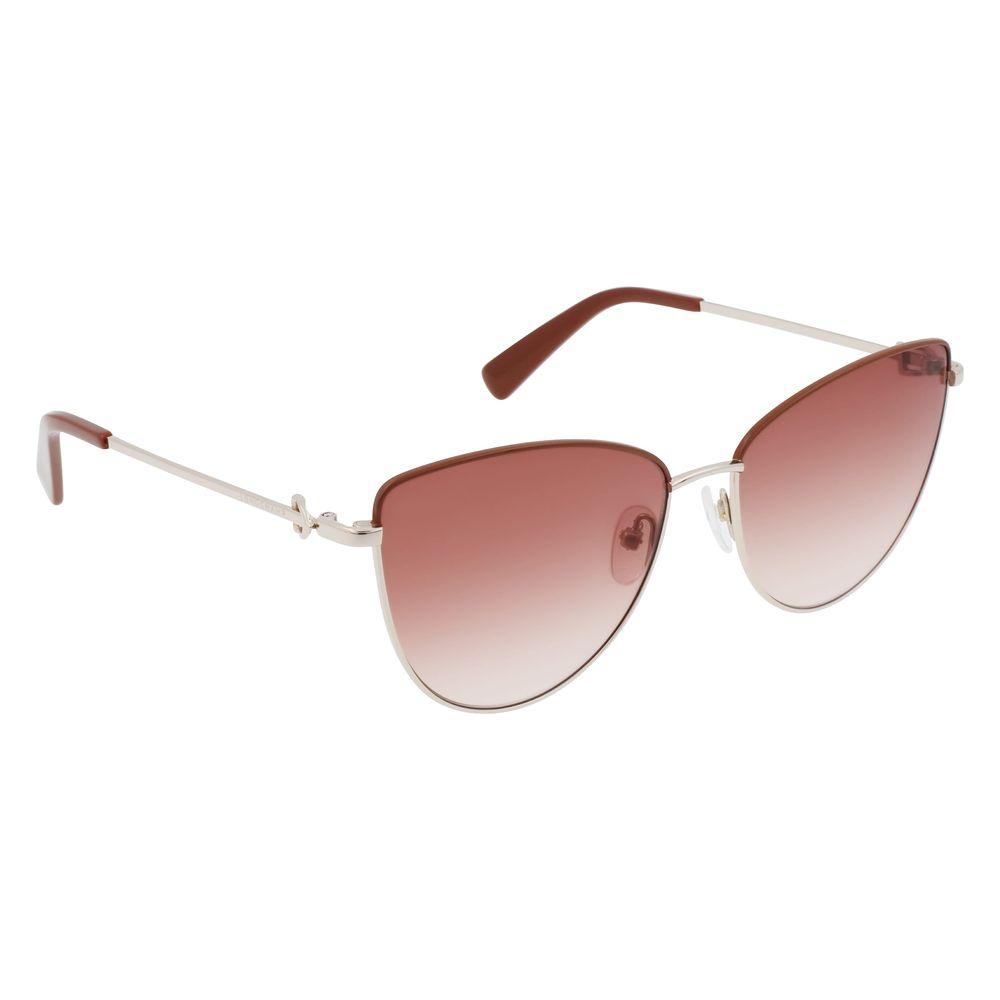 Longchamp Gold Metal Sunglasses Longchamp Rosy Brown