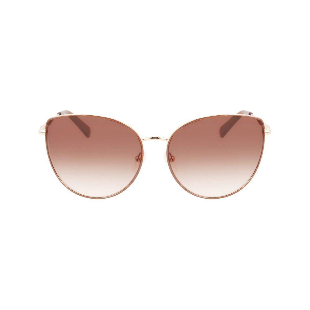 Longchamp Gold Metal Sunglasses Longchamp Rosy Brown