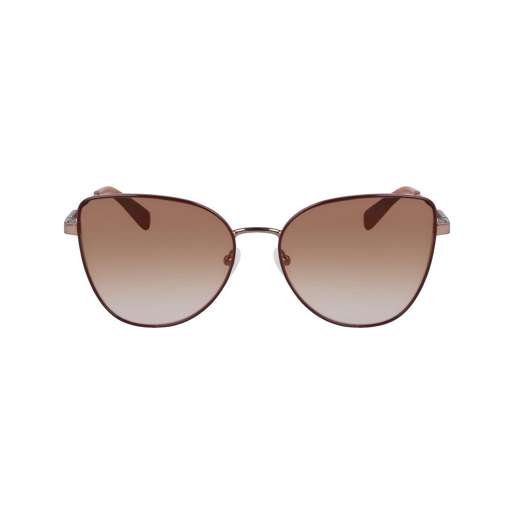 Longchamp Gold Metal Sunglasses Longchamp Rosy Brown